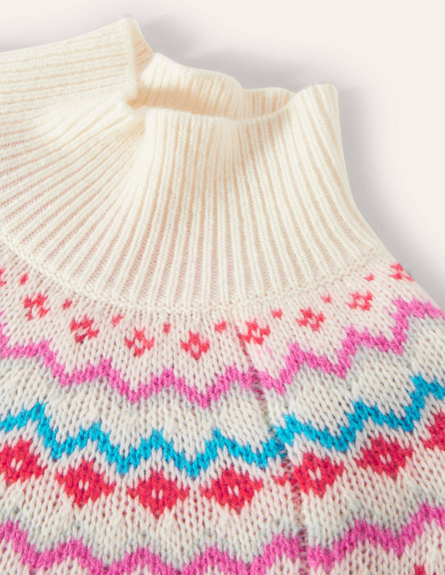 Anna Kaschmirpullover-Perlweiß, Fair-Isle-Muster