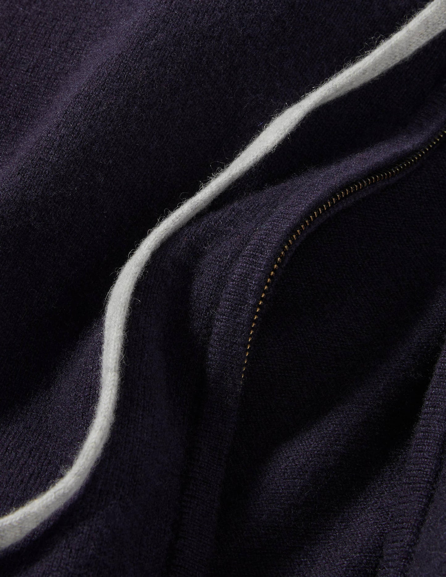 Kaschmir-Hoodie mit Reißverschluss-Marineblau