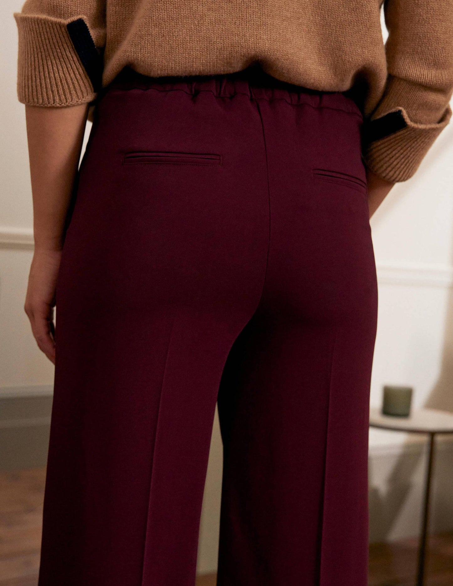Albermarle Hose mit weitem Bein-Glühweinrot