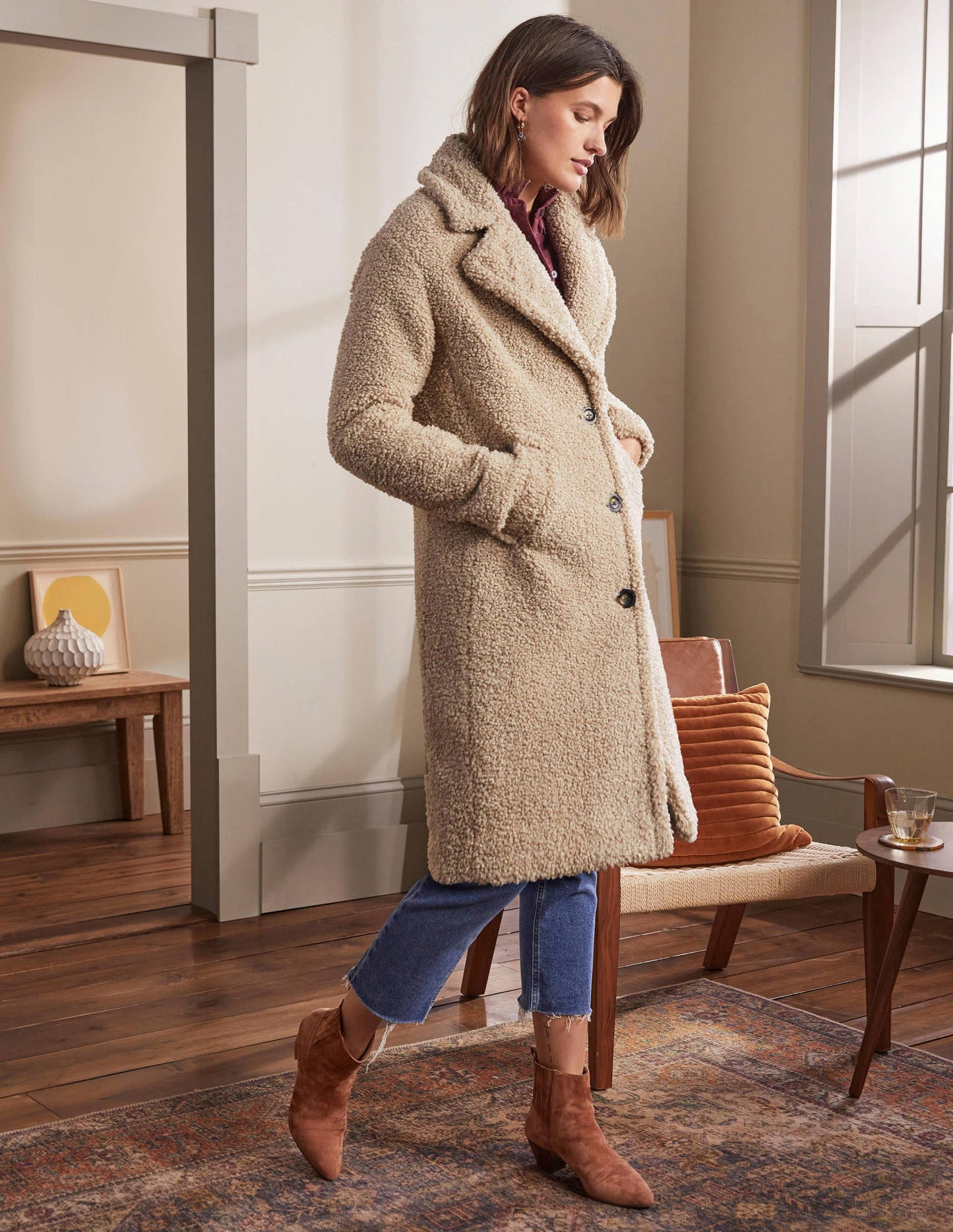 Canterbury Teddy-Mantel-Hellbeige