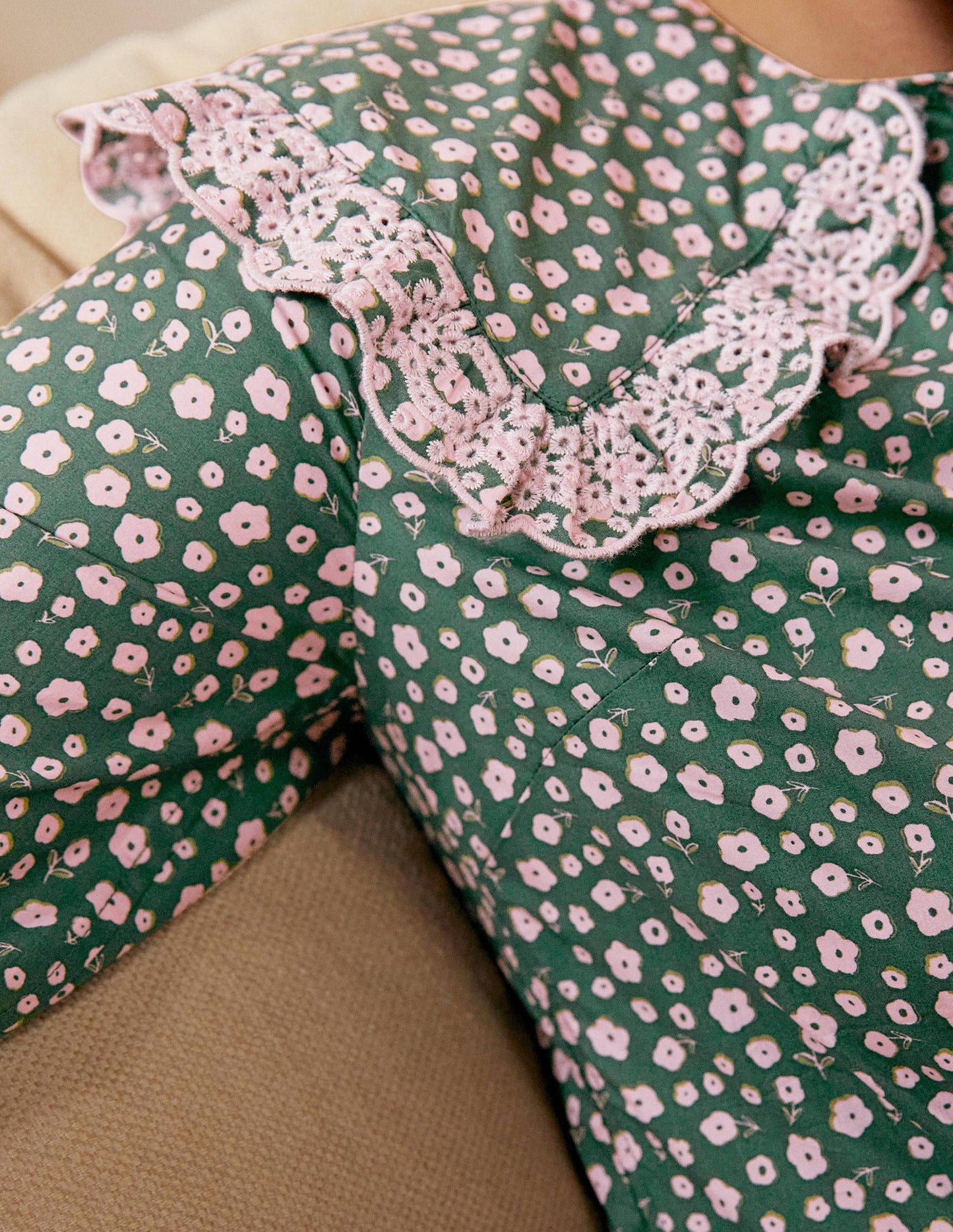 Statement Collar Cotton Shirt-Palm Leaf, Ditsy Daisy