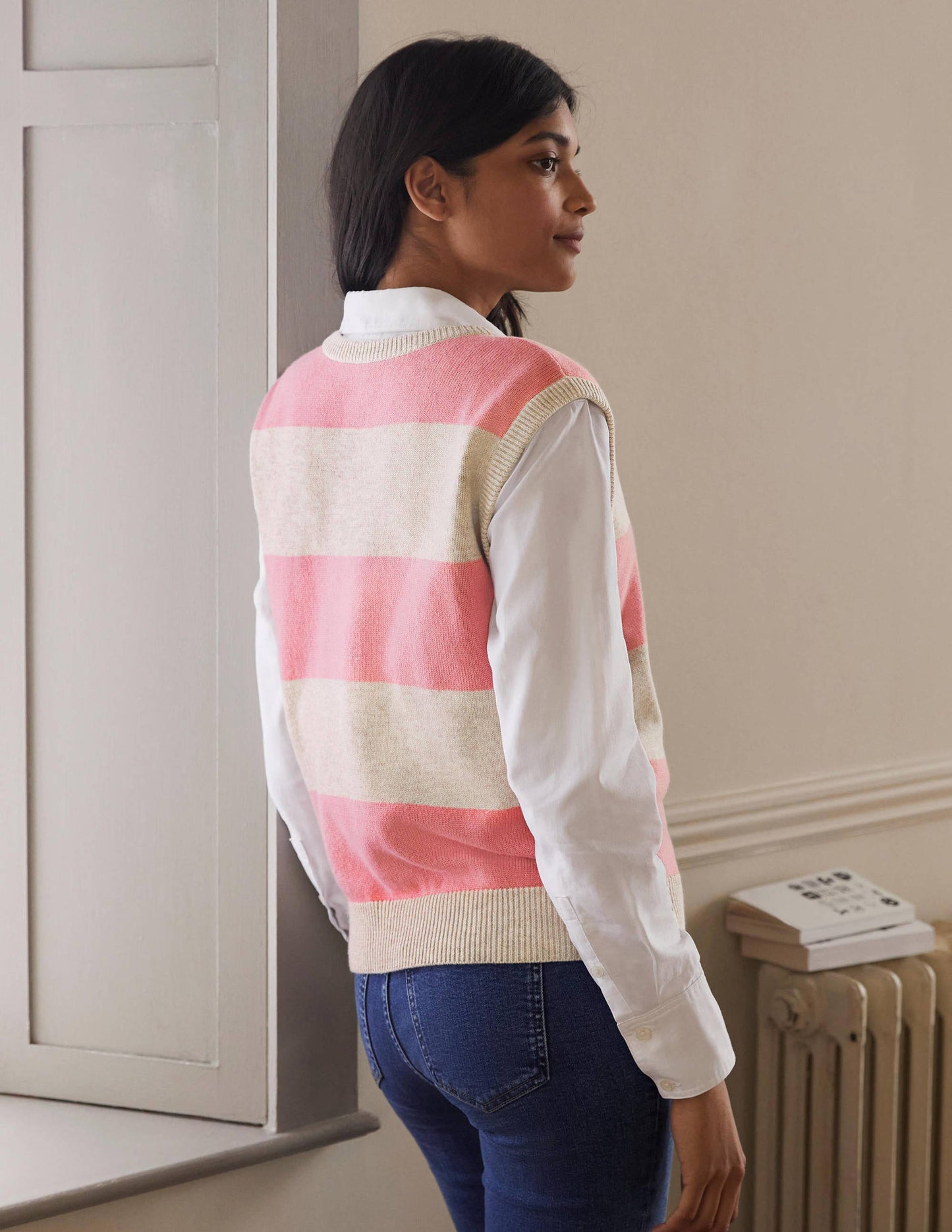 Harriet Top-Mausgrau, Gestreift