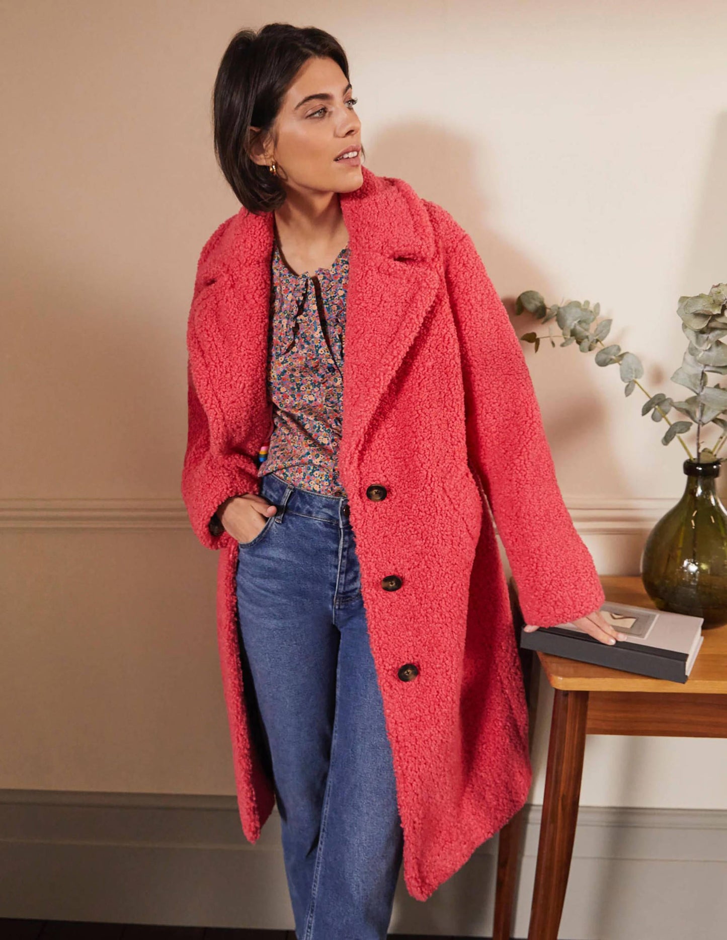 Canterbury Teddy-Mantel-Bonbonrosa