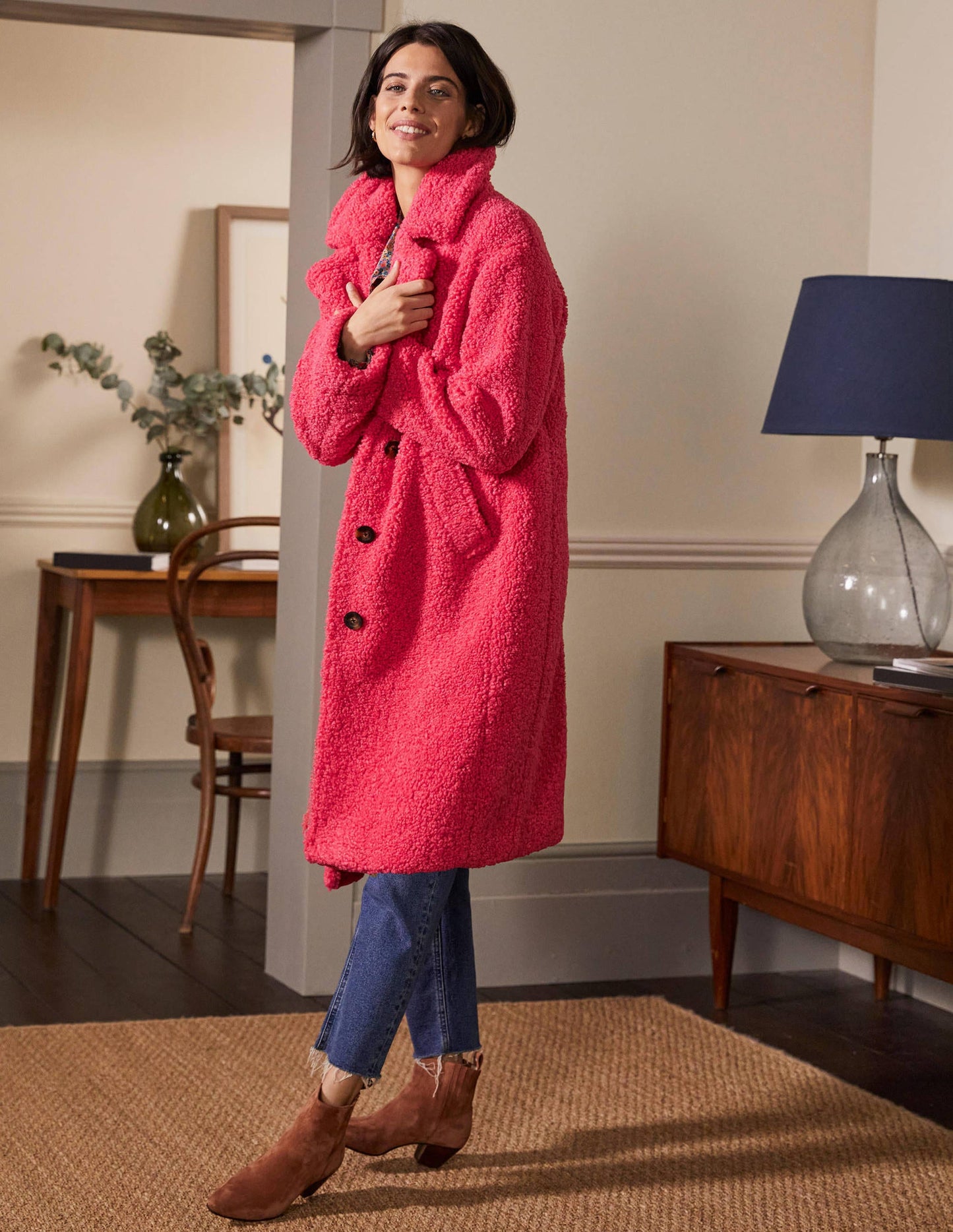 Canterbury Teddy-Mantel-Bonbonrosa