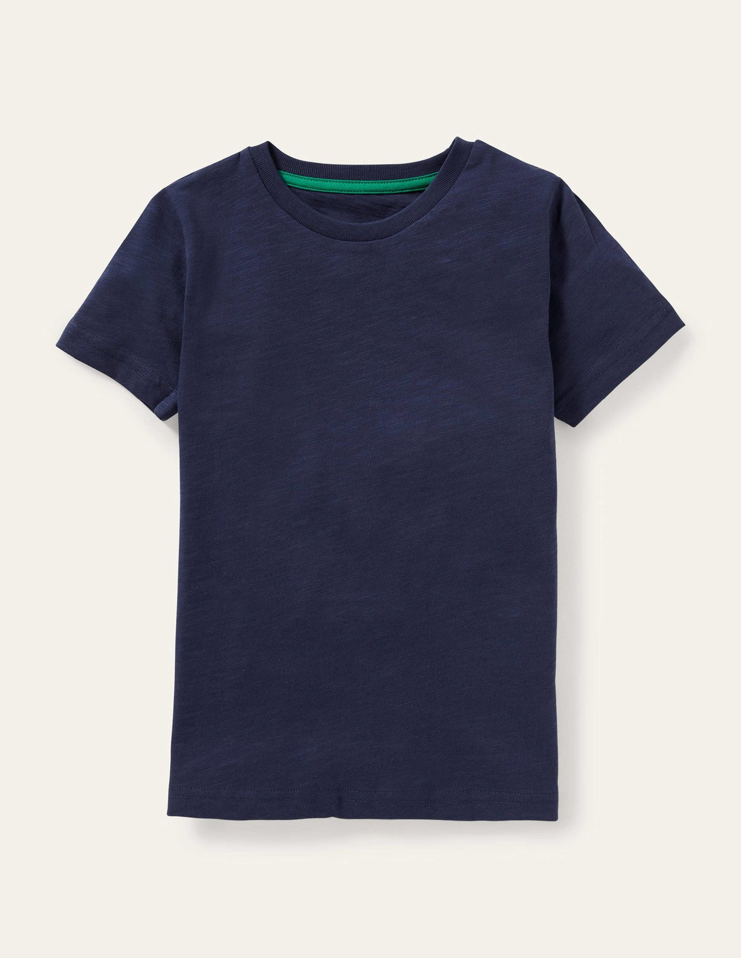 Vorgewaschenes T-Shirt aus Flammgarn-Marineblau