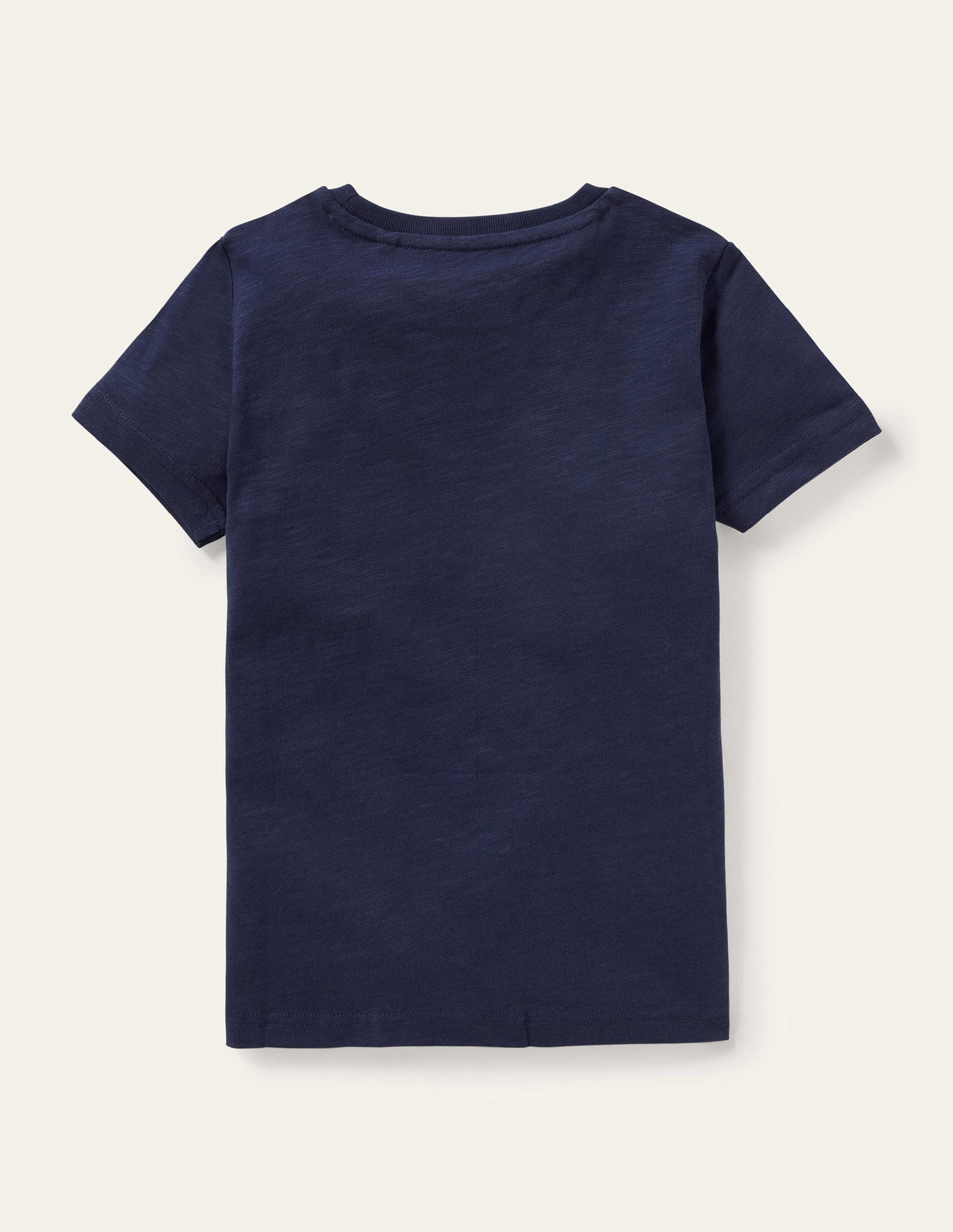 Vorgewaschenes T-Shirt aus Flammgarn-Marineblau