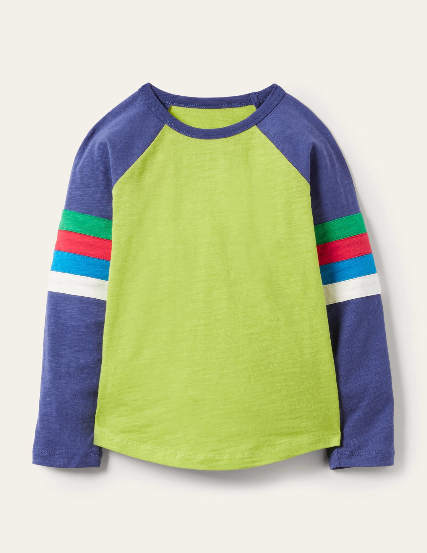 Raglan-Oberteil-Sonnenblumengelb/Blau