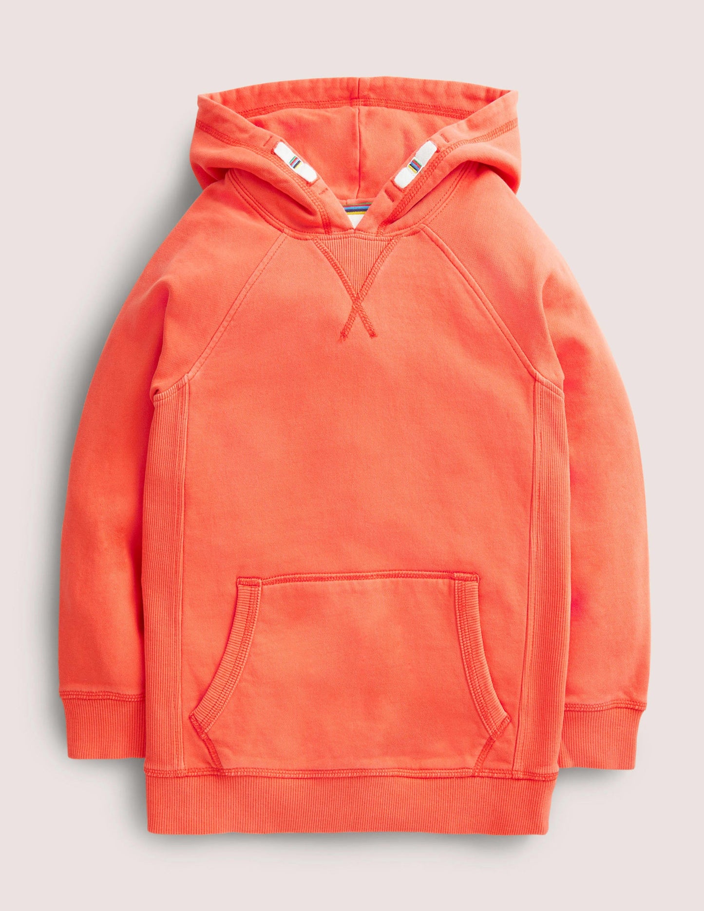 Stückgefärbter Hoodie-Mandarinenrot