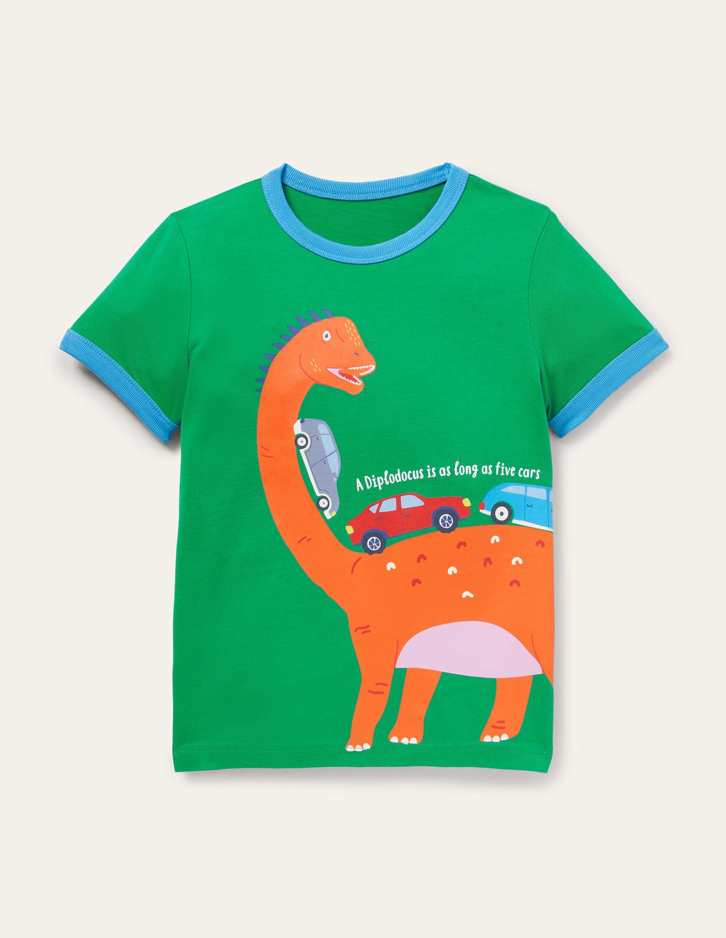 T-Shirt mit lehrreichem Motiv-Schottengrün, Dinosaurier