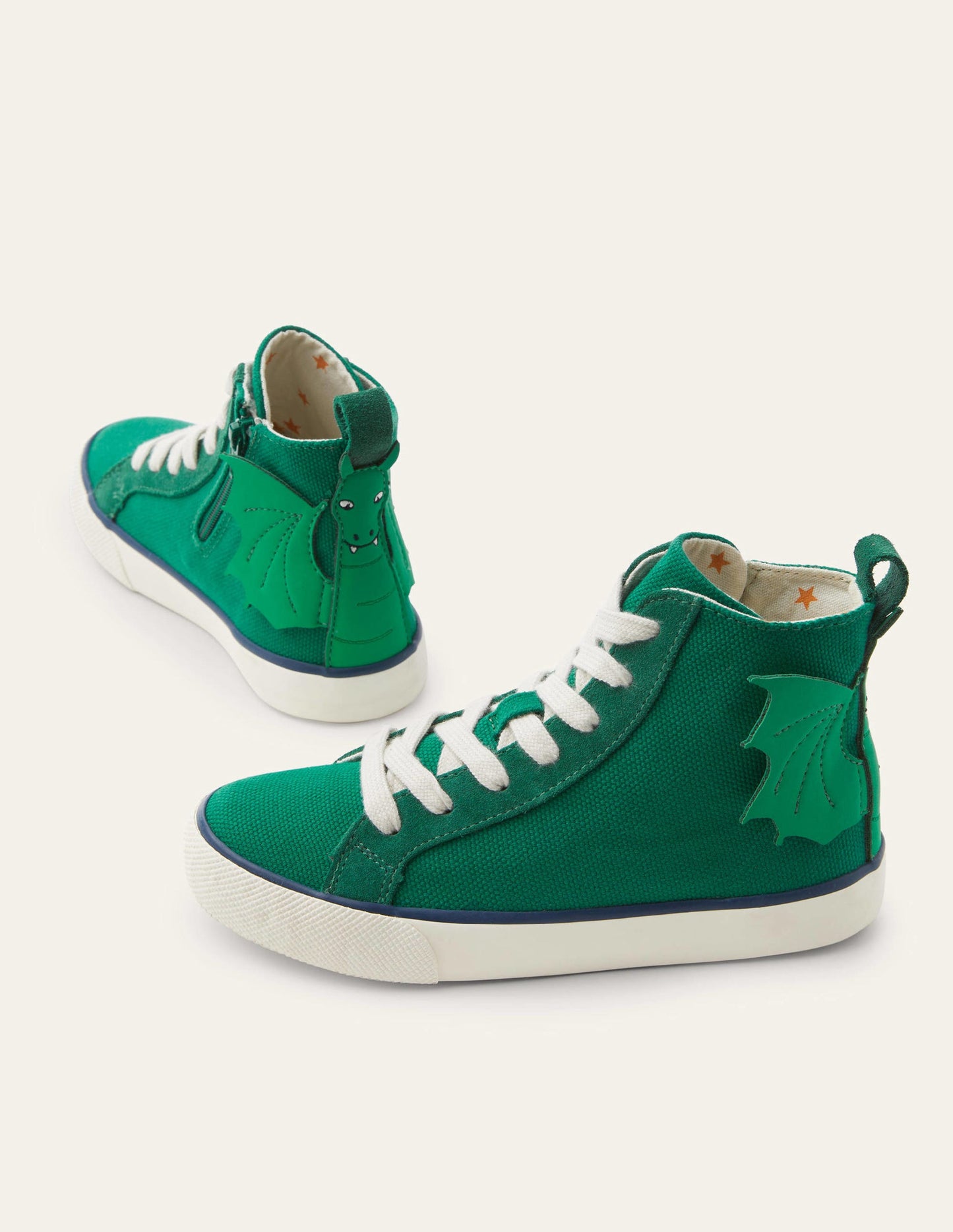 Canvas High Tops-Forest Green Dragon