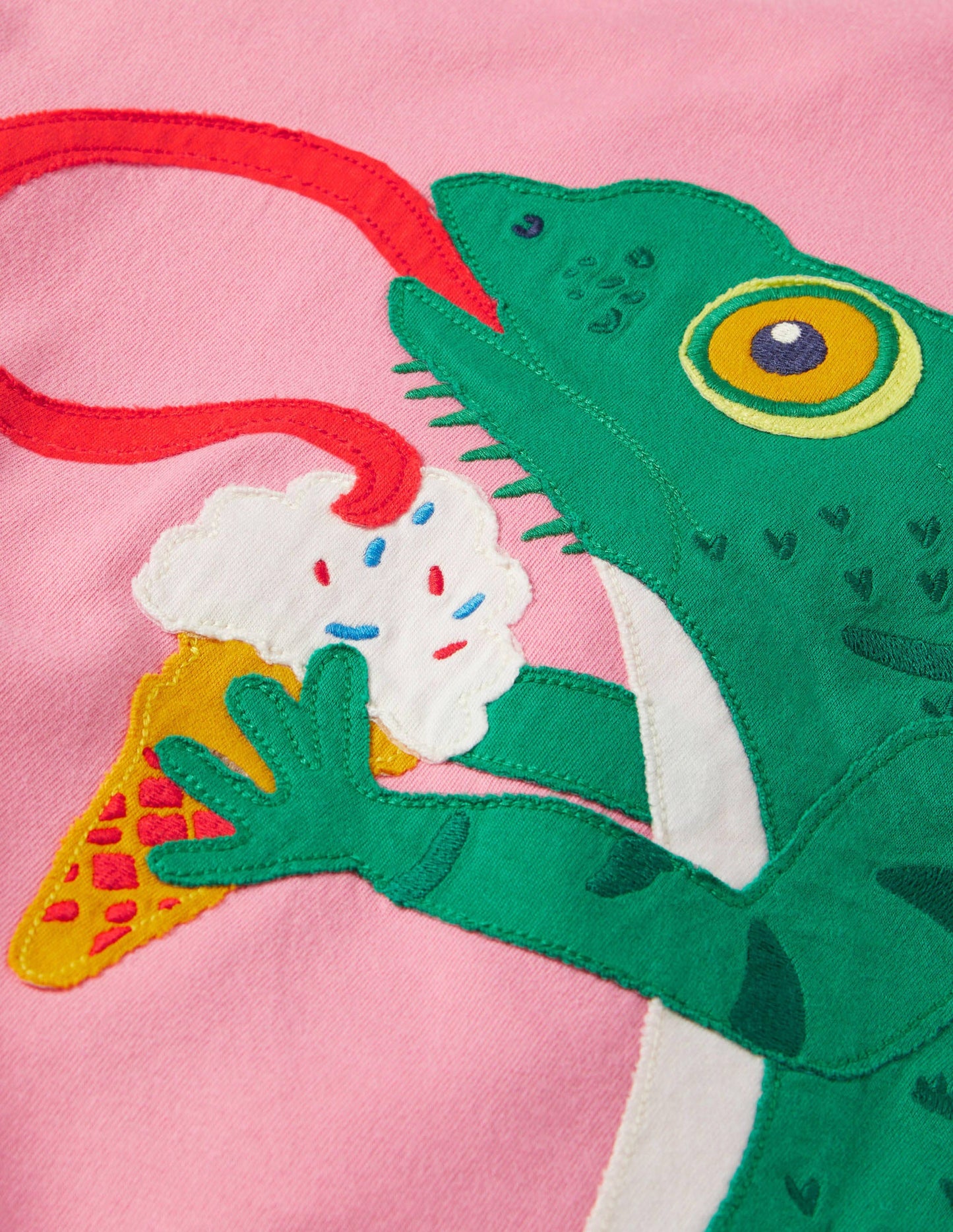 T-Shirt mit Applikationen auf Vorder- und Rückseite-Hellrosa, Chamäleon