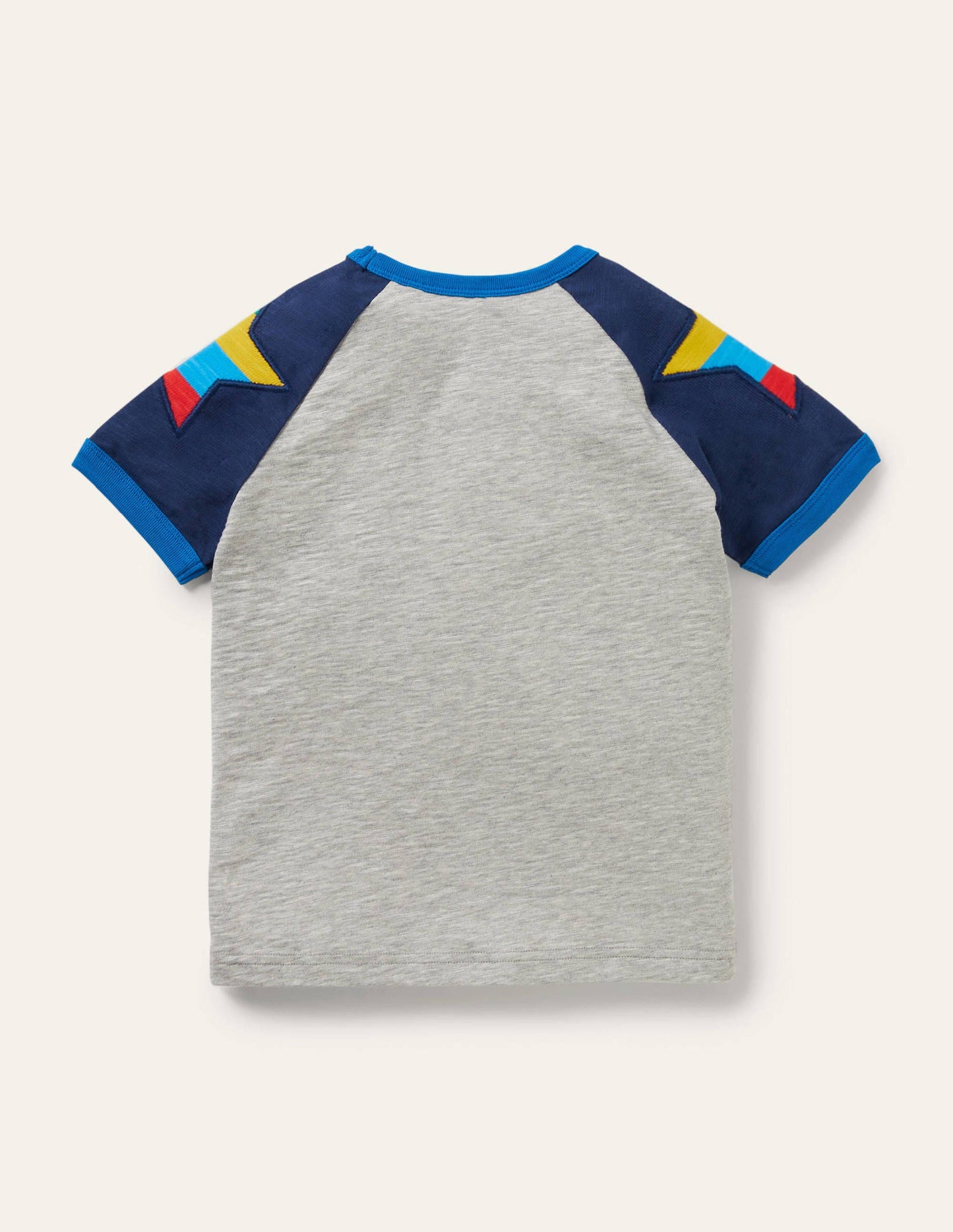 Raglan-T-Shirt in Blockfarben-Grau Meliert, Sterne