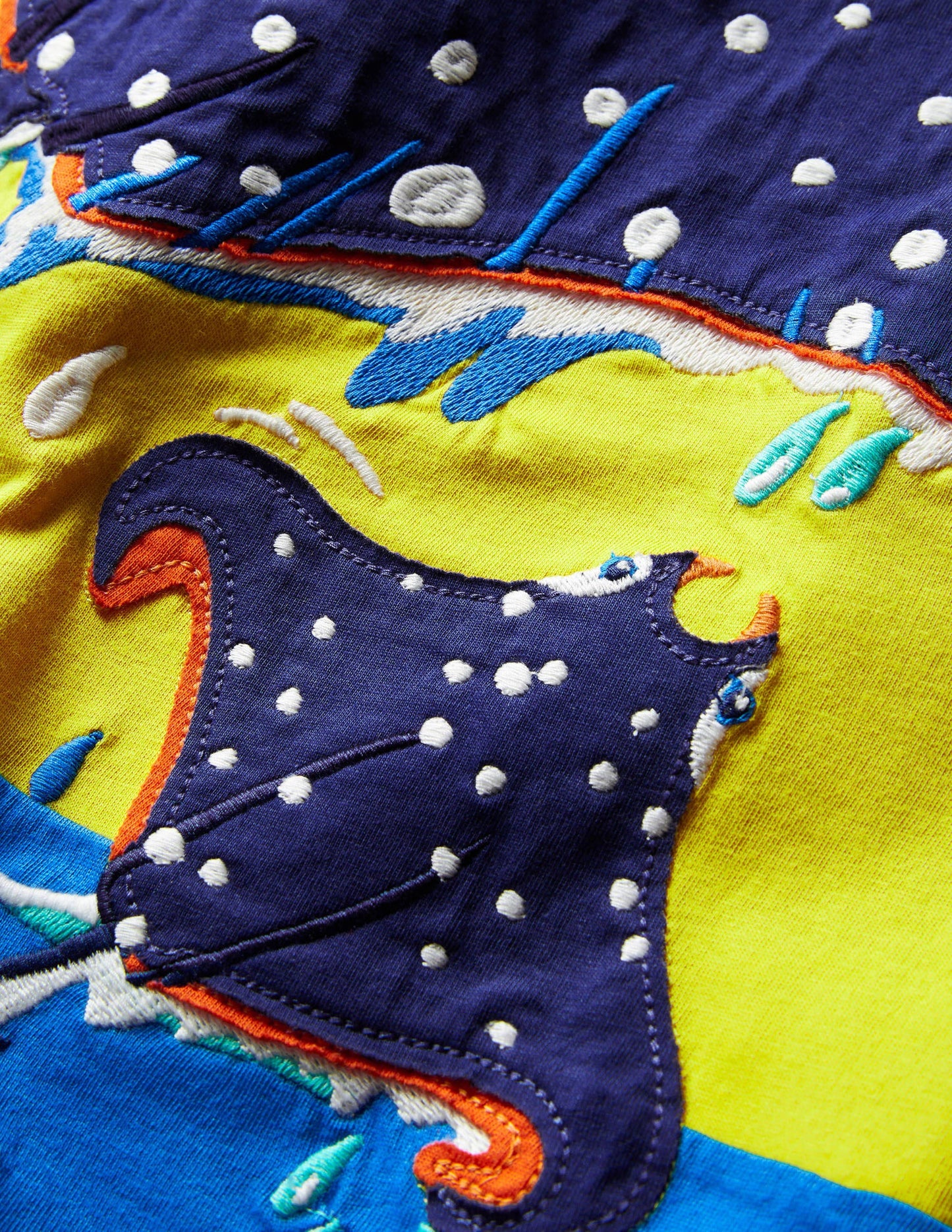 T-Shirt mit Unterwassermotiv-Sonnenblumengelb, Mantarochen