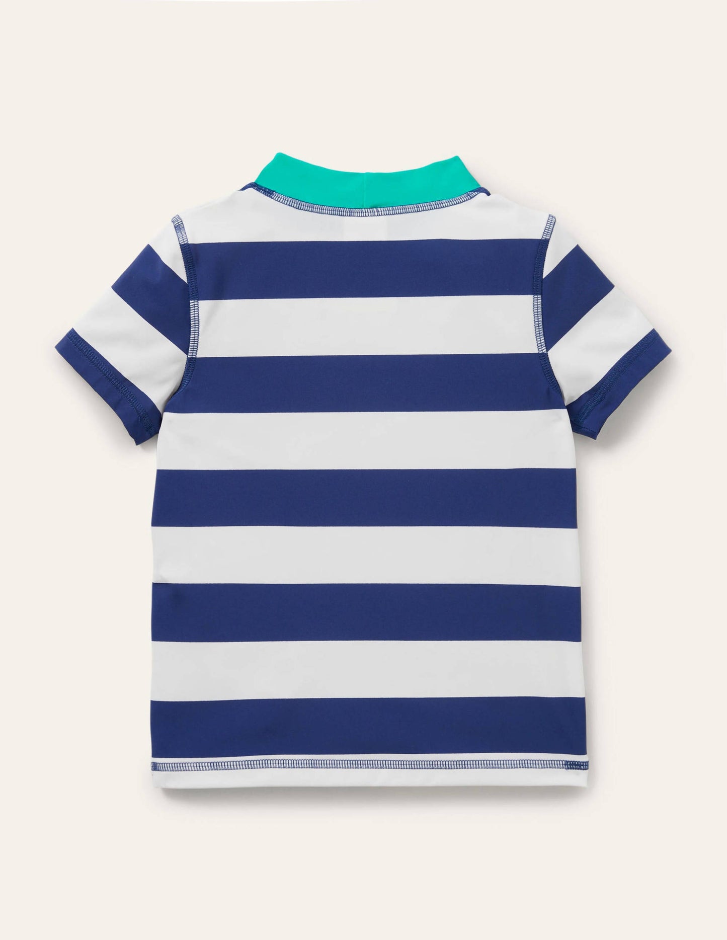 Badeshirt mit kurzen Ärmeln-Wellenblau/Weiß