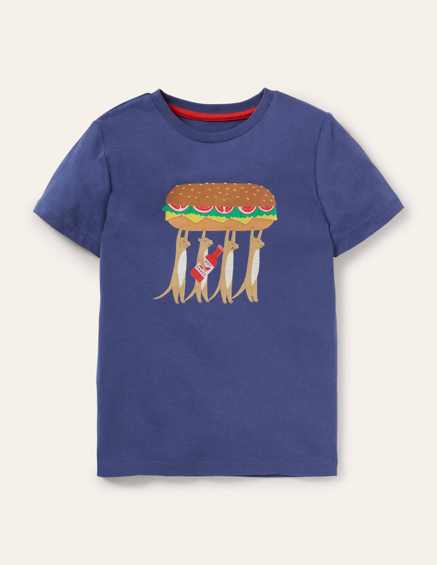 T-Shirt mit Erdmännchenmotiv-Segelblau, Erdmännchen