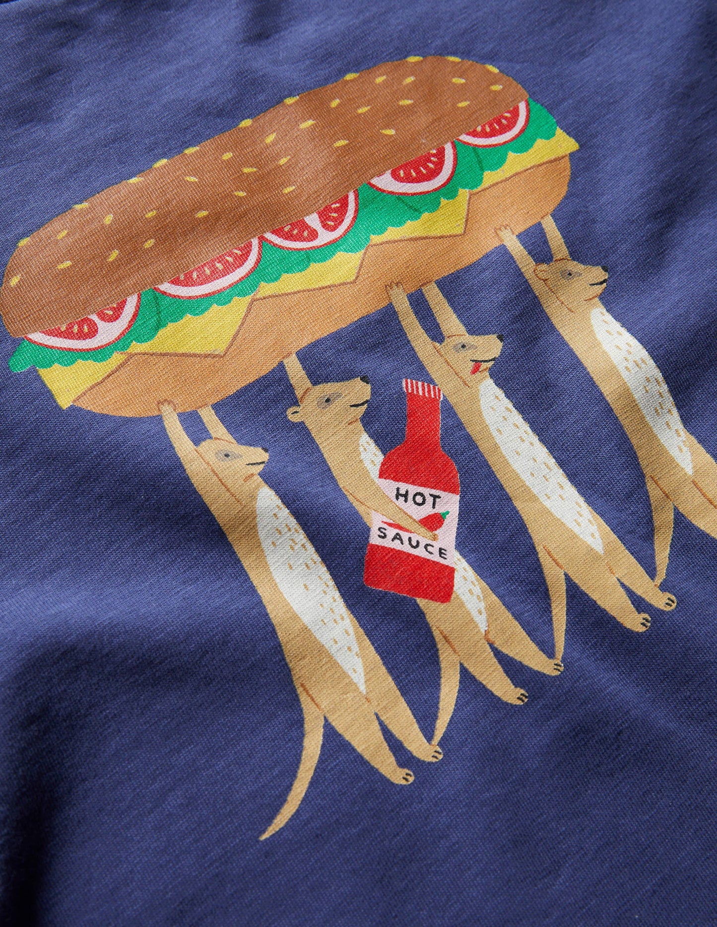 T-Shirt mit Erdmännchenmotiv-Segelblau, Erdmännchen