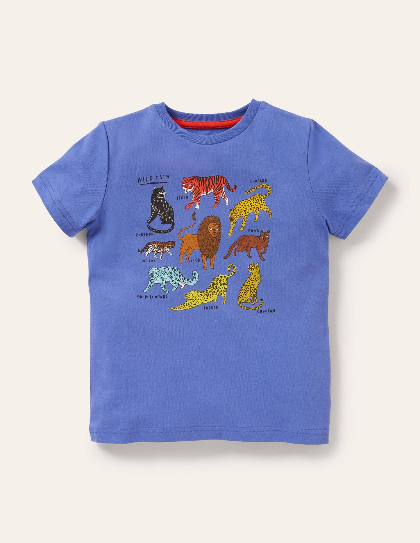 Im Dunkeln leuchtendes T-Shirt-Glockenblumenblau, Großkatzen