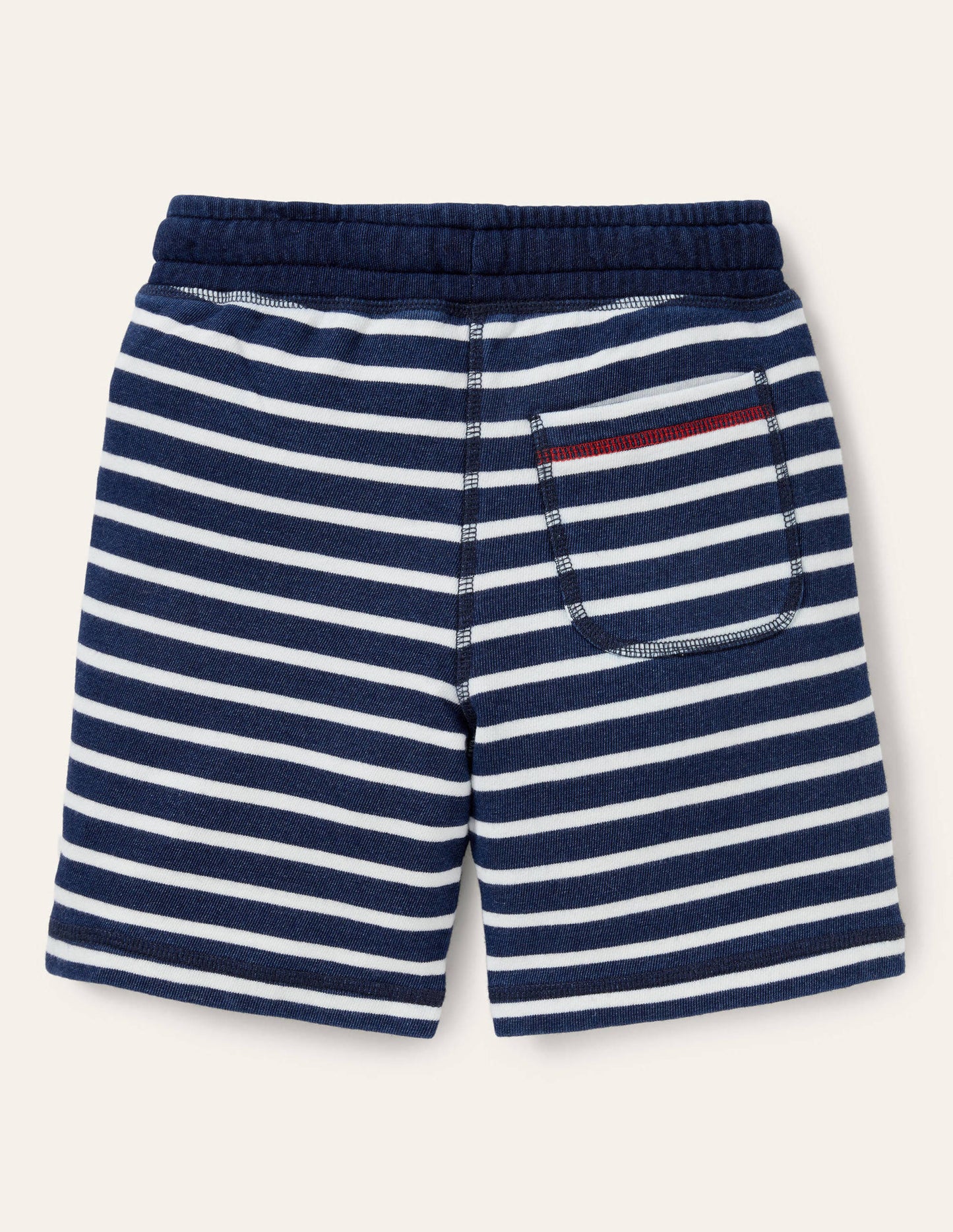 Short de survêtement indigo rayé-Indigo/ivoire
