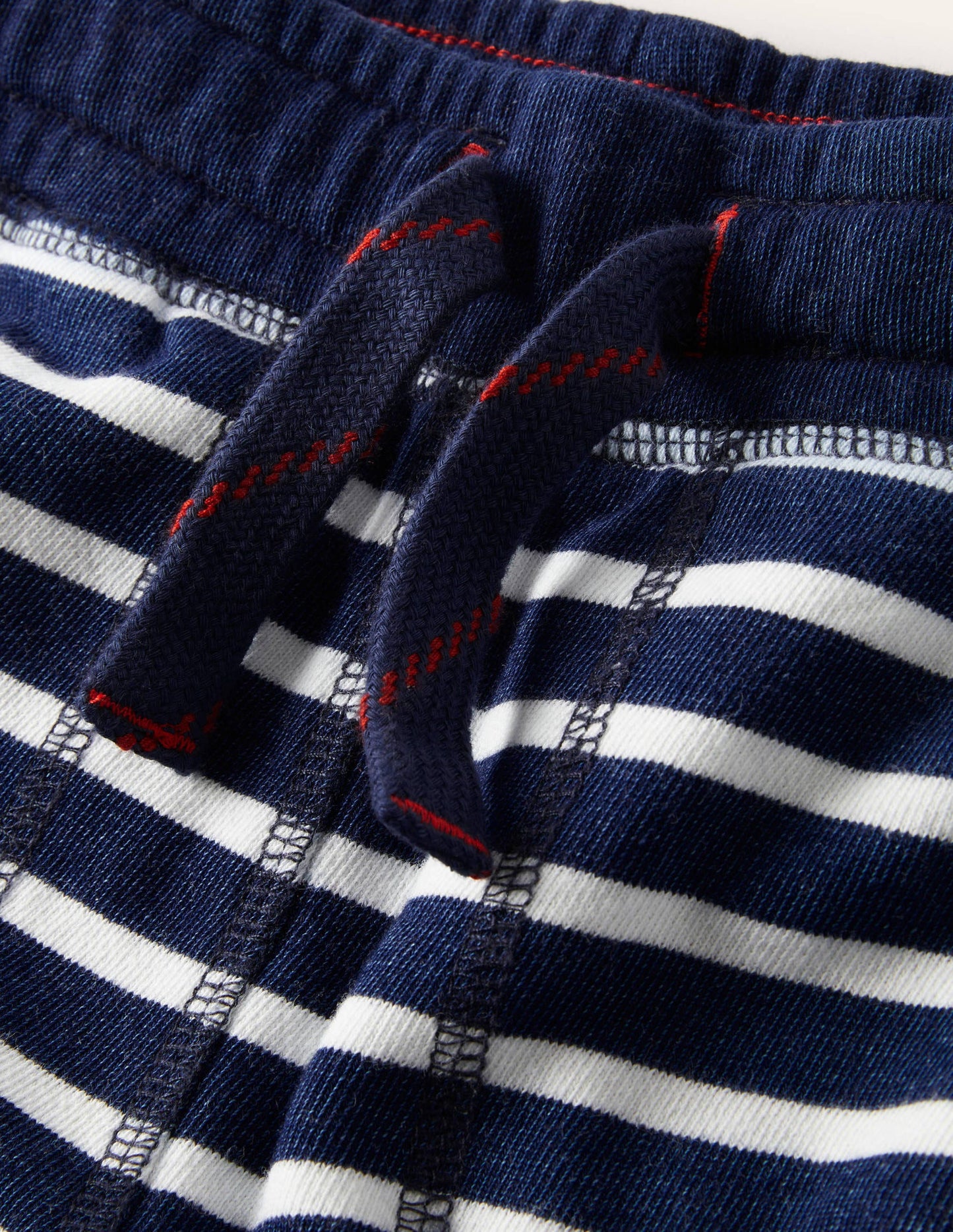 Short de survêtement indigo rayé-Indigo/ivoire
