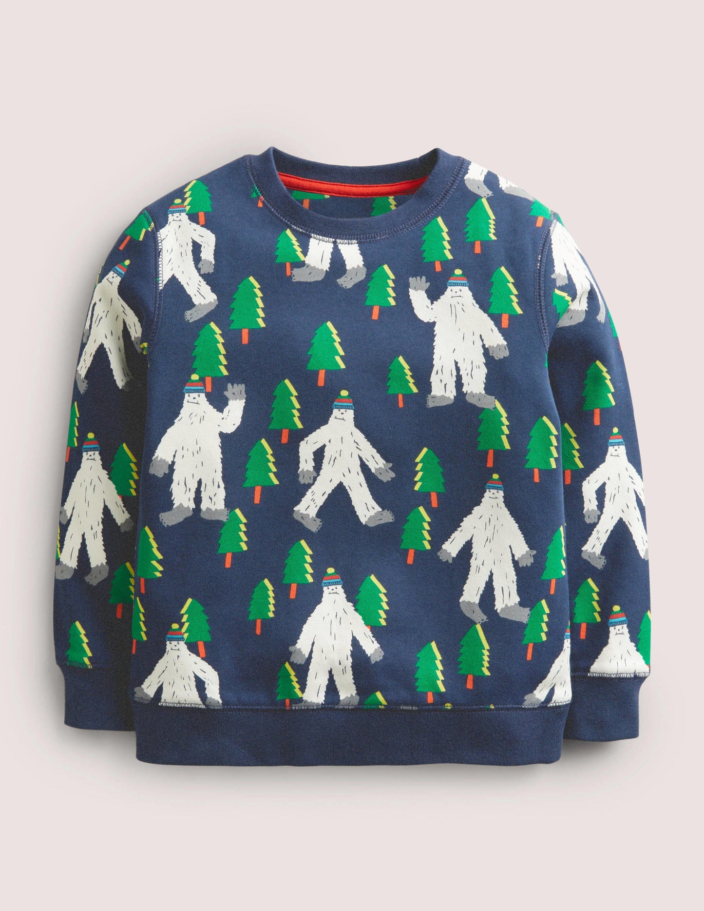 Gemustertes Sweatshirt-Schuluniform-Navy, Yeti