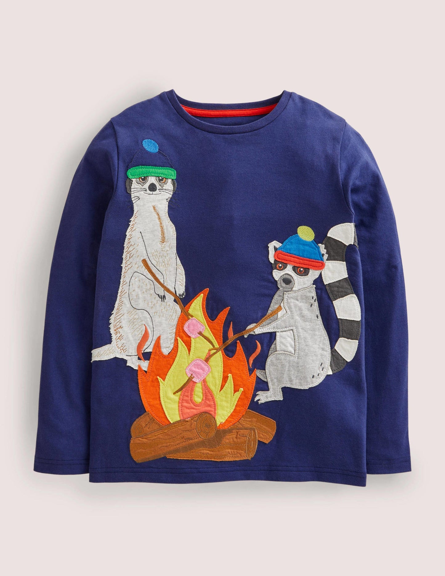 Oberteil mit großer Applikation-Segelblau, Lagerfeuer