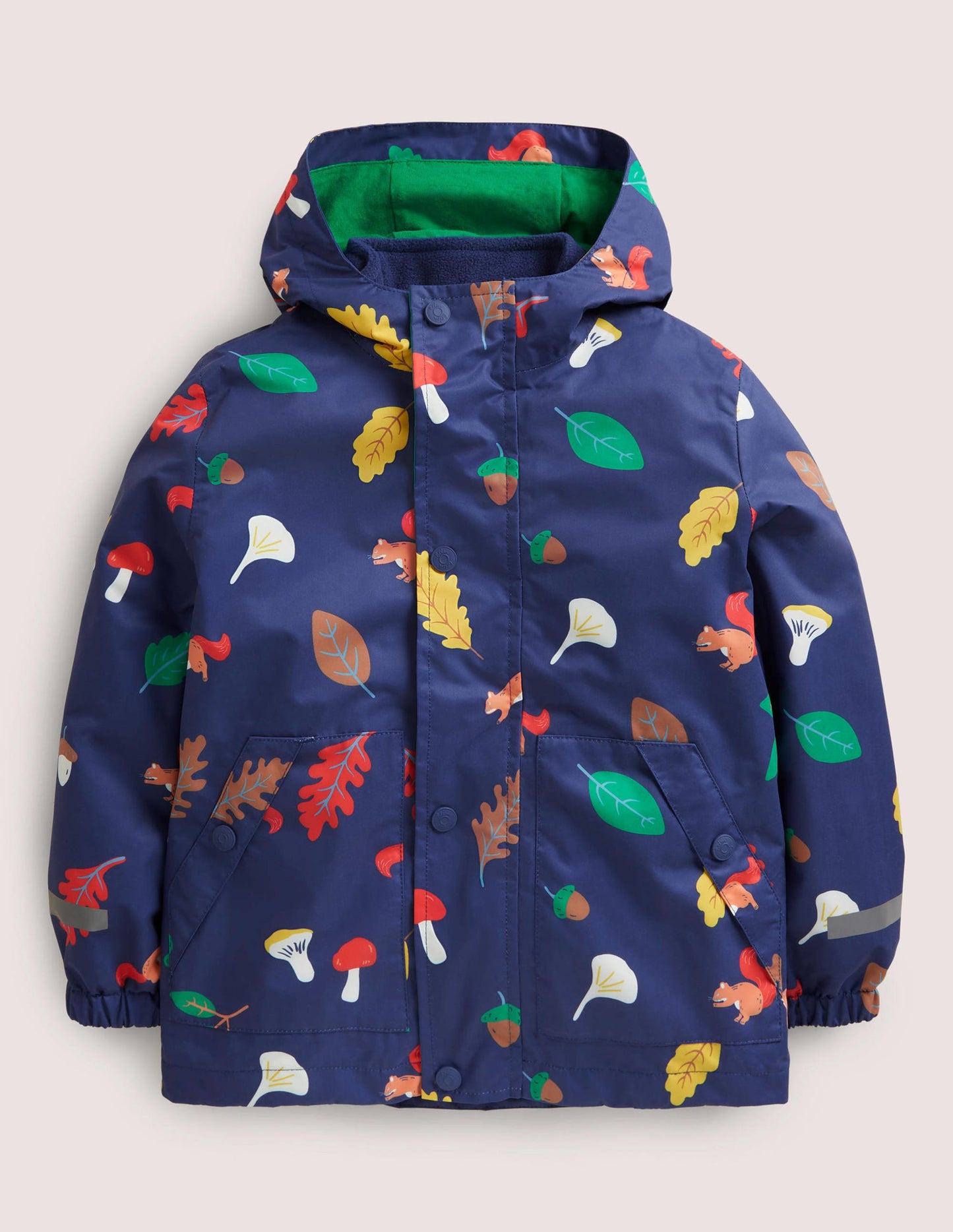 Wasserdichte 3-in-1-Jacke-Segelblau, Waldmotiv