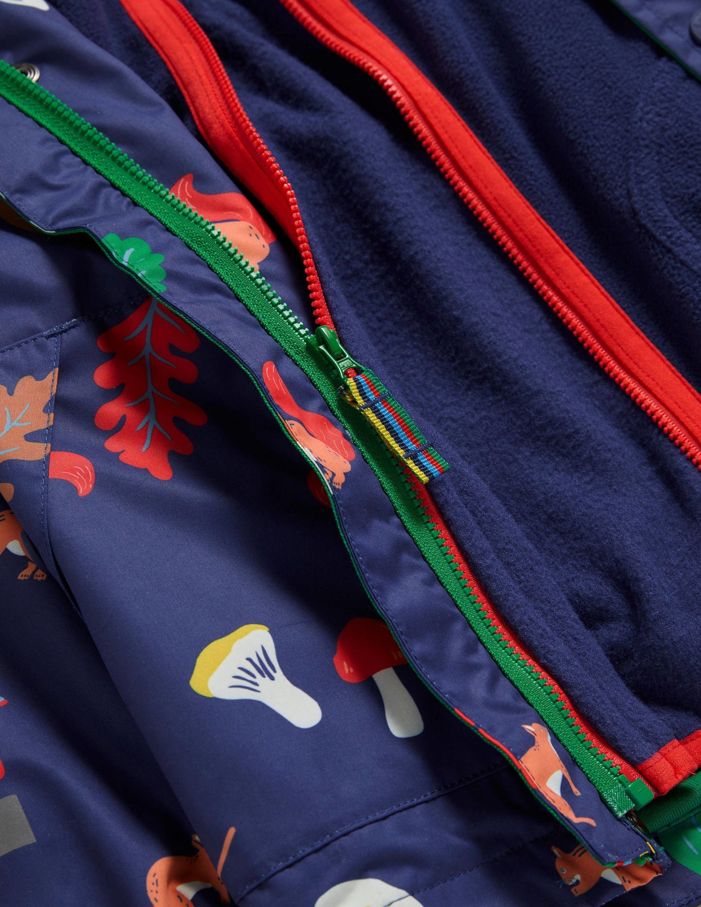 Wasserdichte 3-in-1-Jacke-Segelblau, Waldmotiv