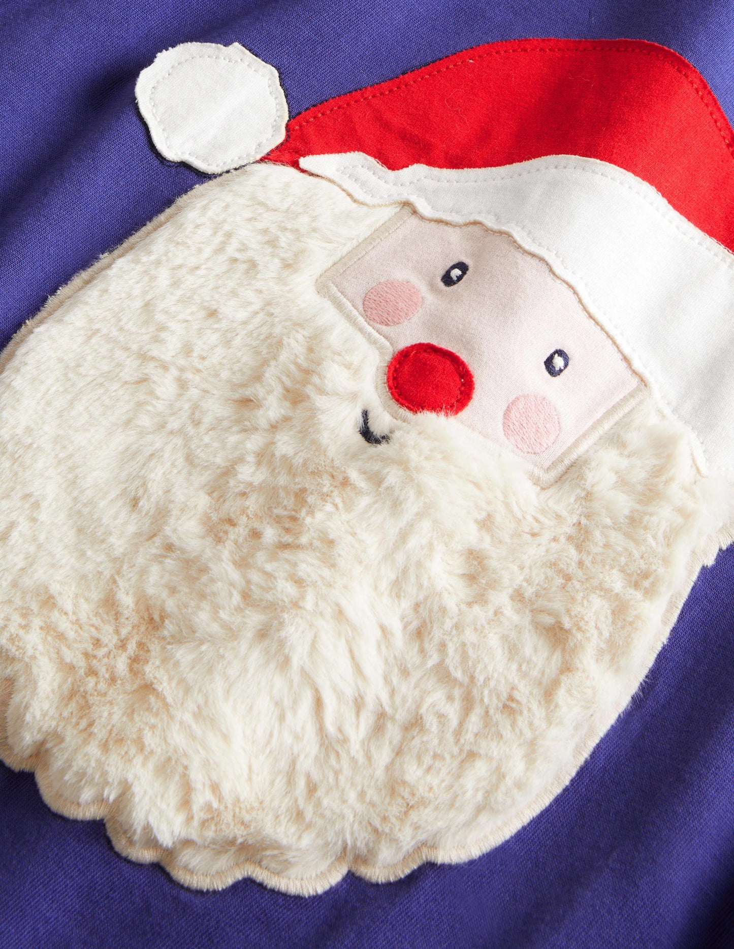 Oberteil mit Flauschebart-Segelblau, Weihnachtsmann