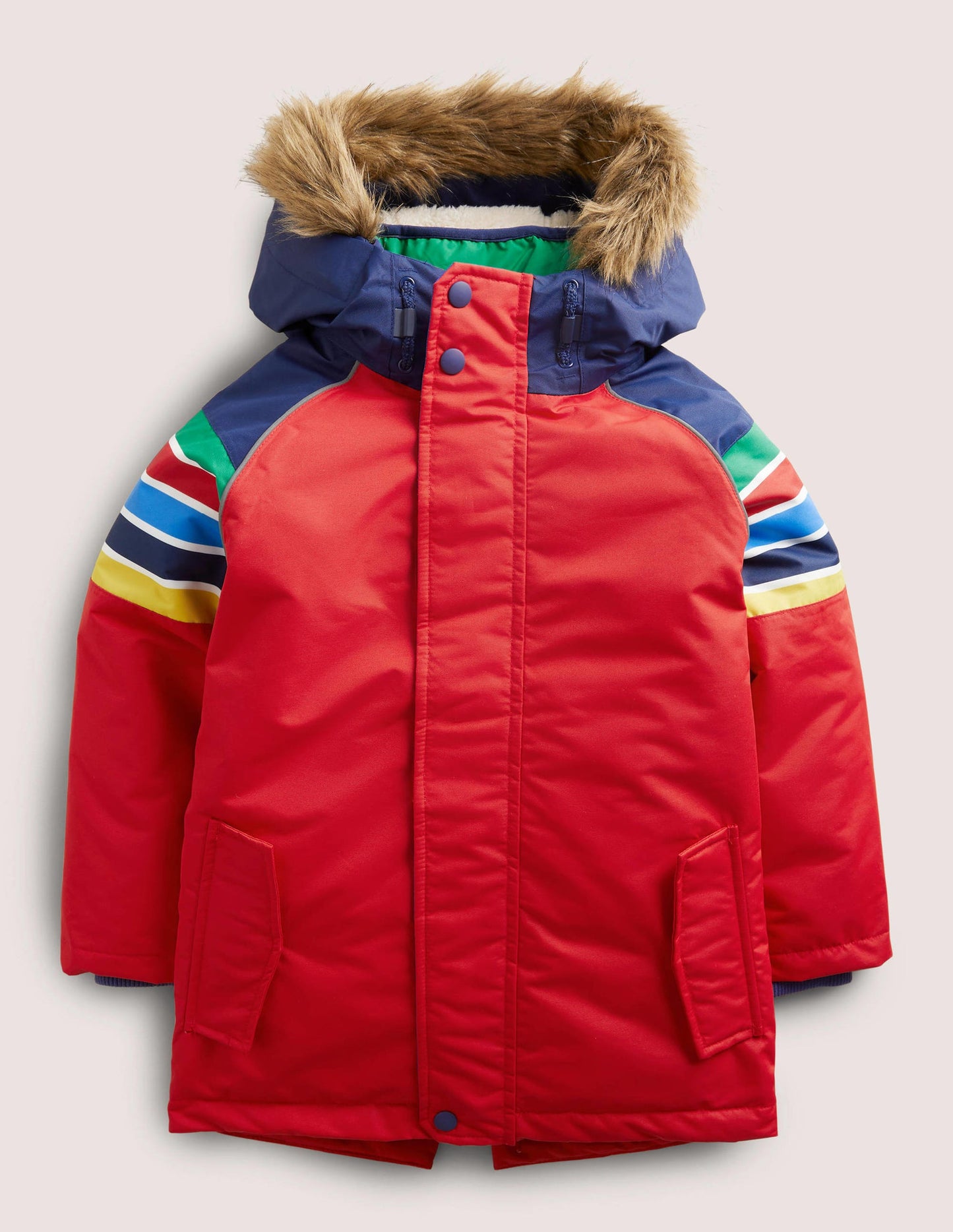 Red Rainbow 4-in-1 Waterproof Parka-Rockabilly Red Rainbow