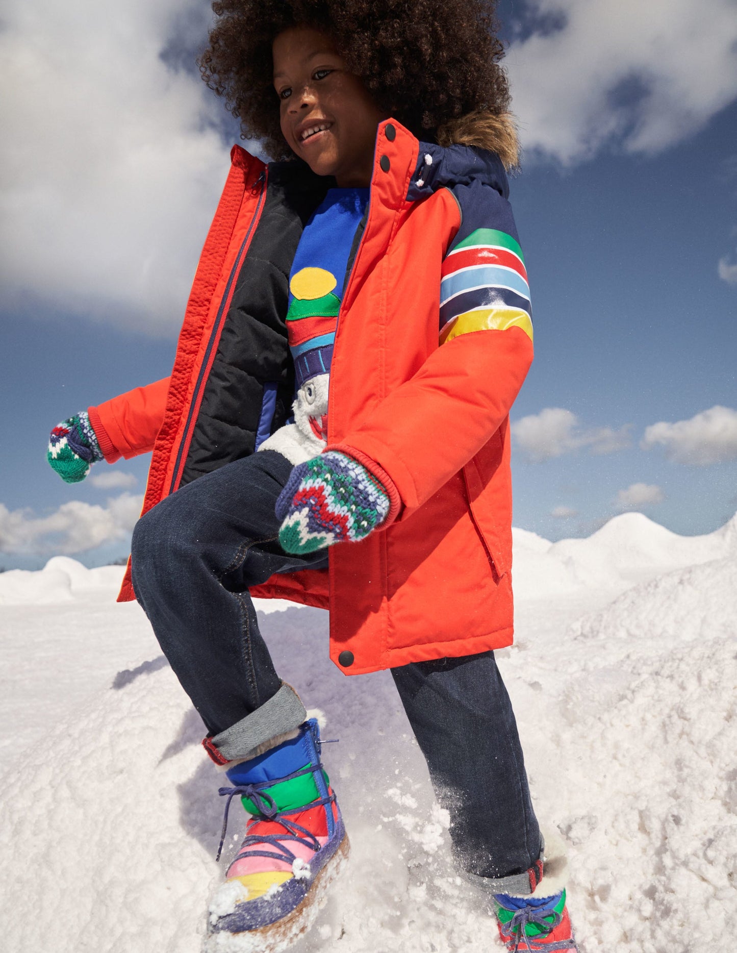 Red Rainbow 4-in-1 Waterproof Parka-Rockabilly Red Rainbow