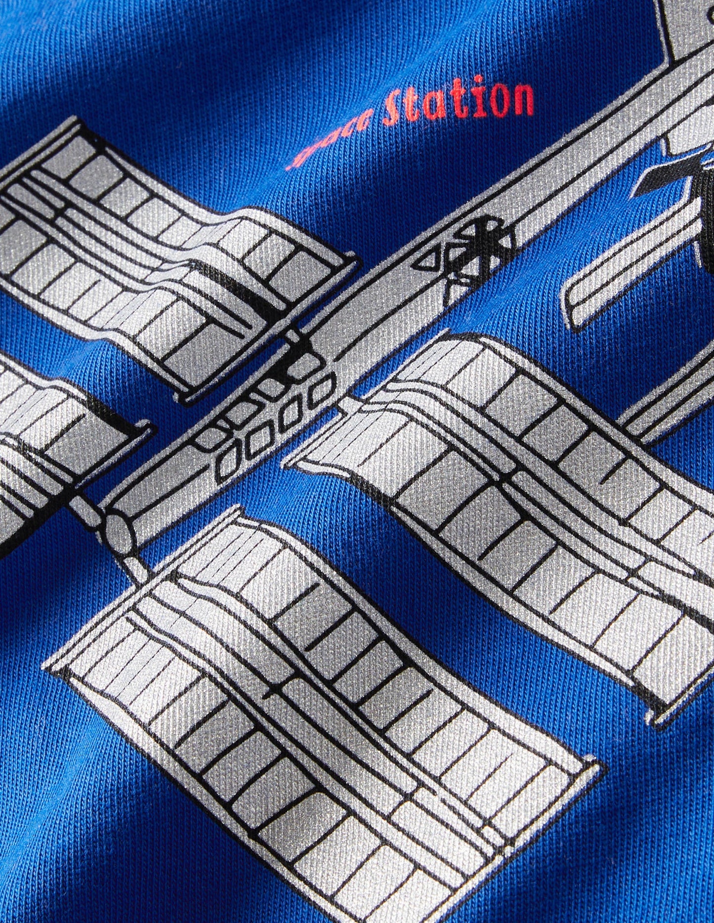 Oberteil mit Folien-Technikmotiv-Blitzblau, Weltall