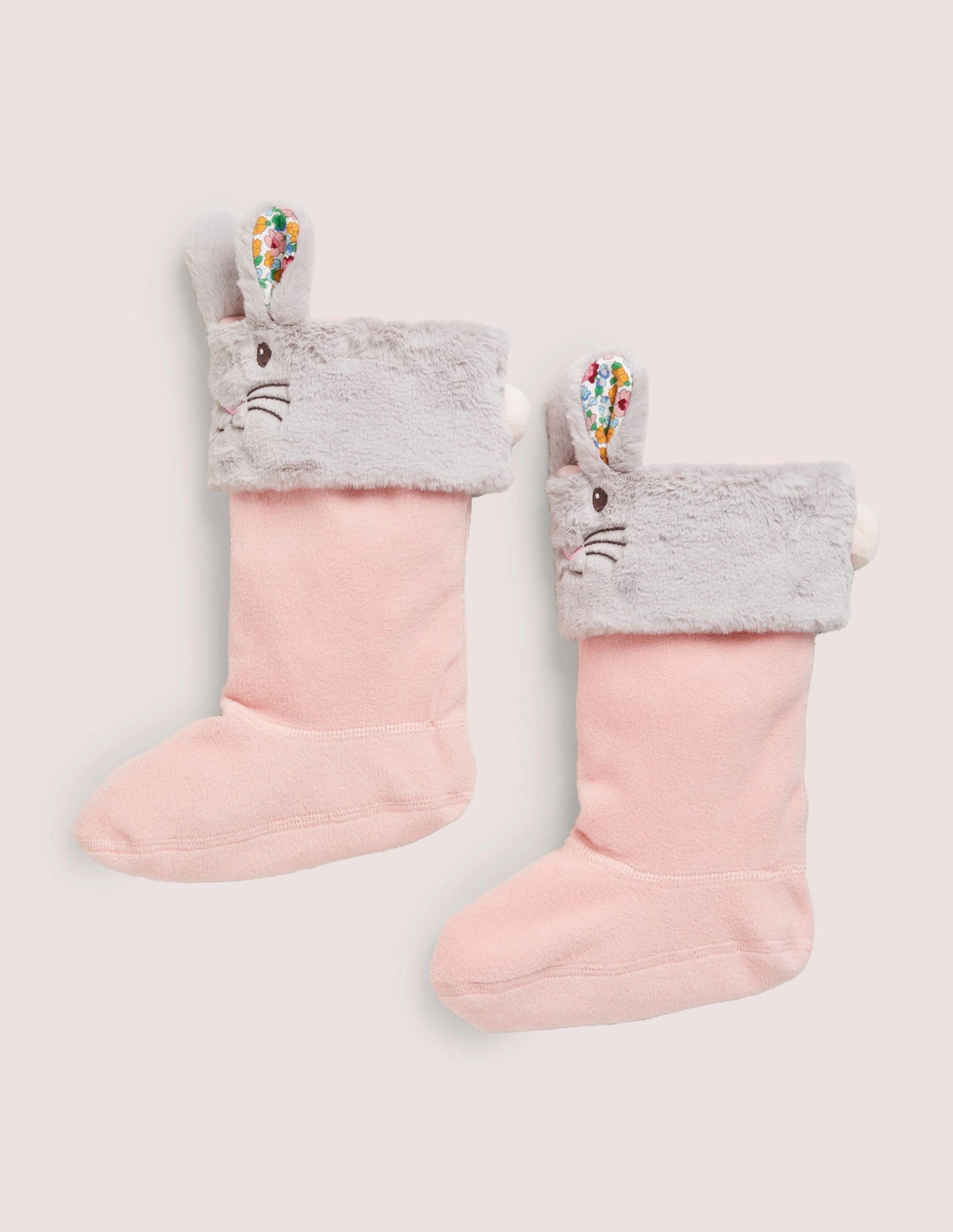 Socken für Gummistiefel-Rosa, Häschen
