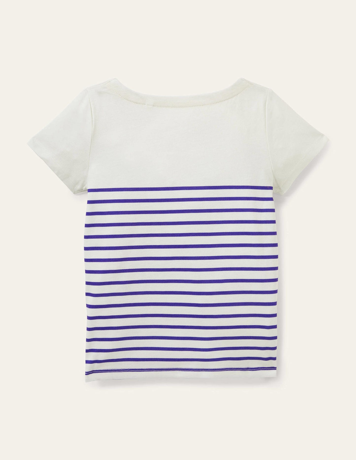 Kurzärmliges Bretonshirt-Zackenlitzen, Bretonstreifen