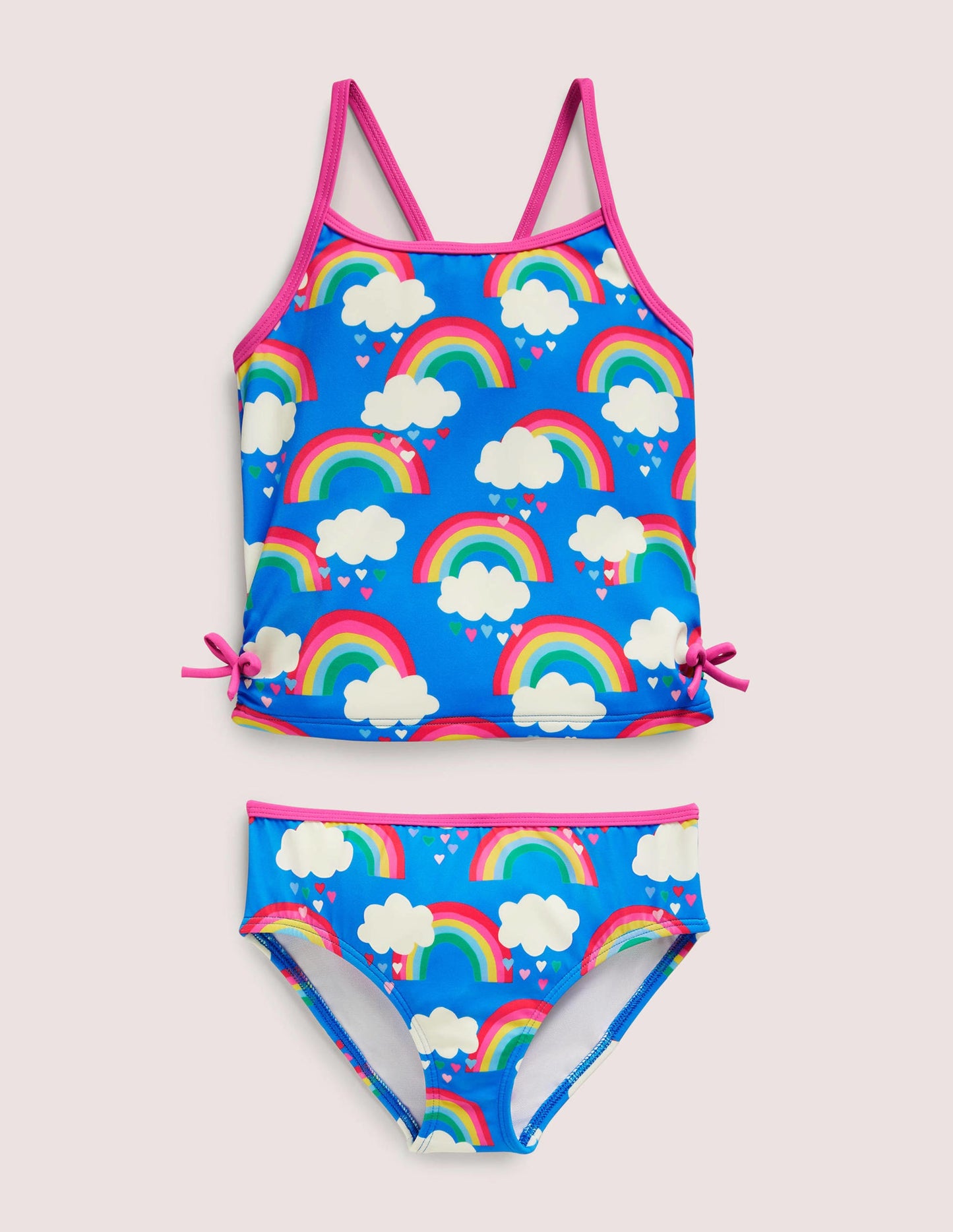 Ruched Tankini Set-Moroccan Blue Rainbows
