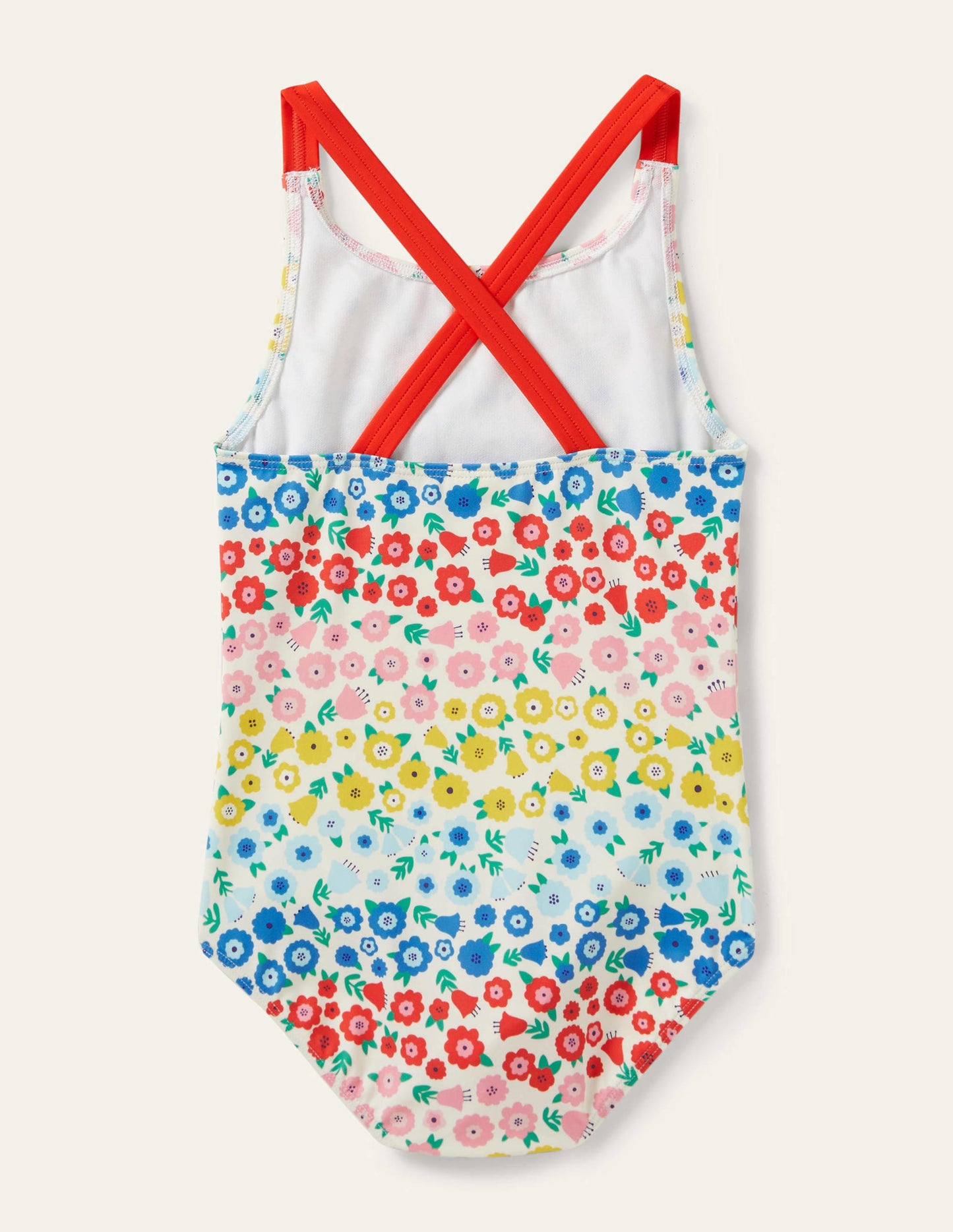 Maillot de bain imprimé croisé dans le dos-Rayé floral multi