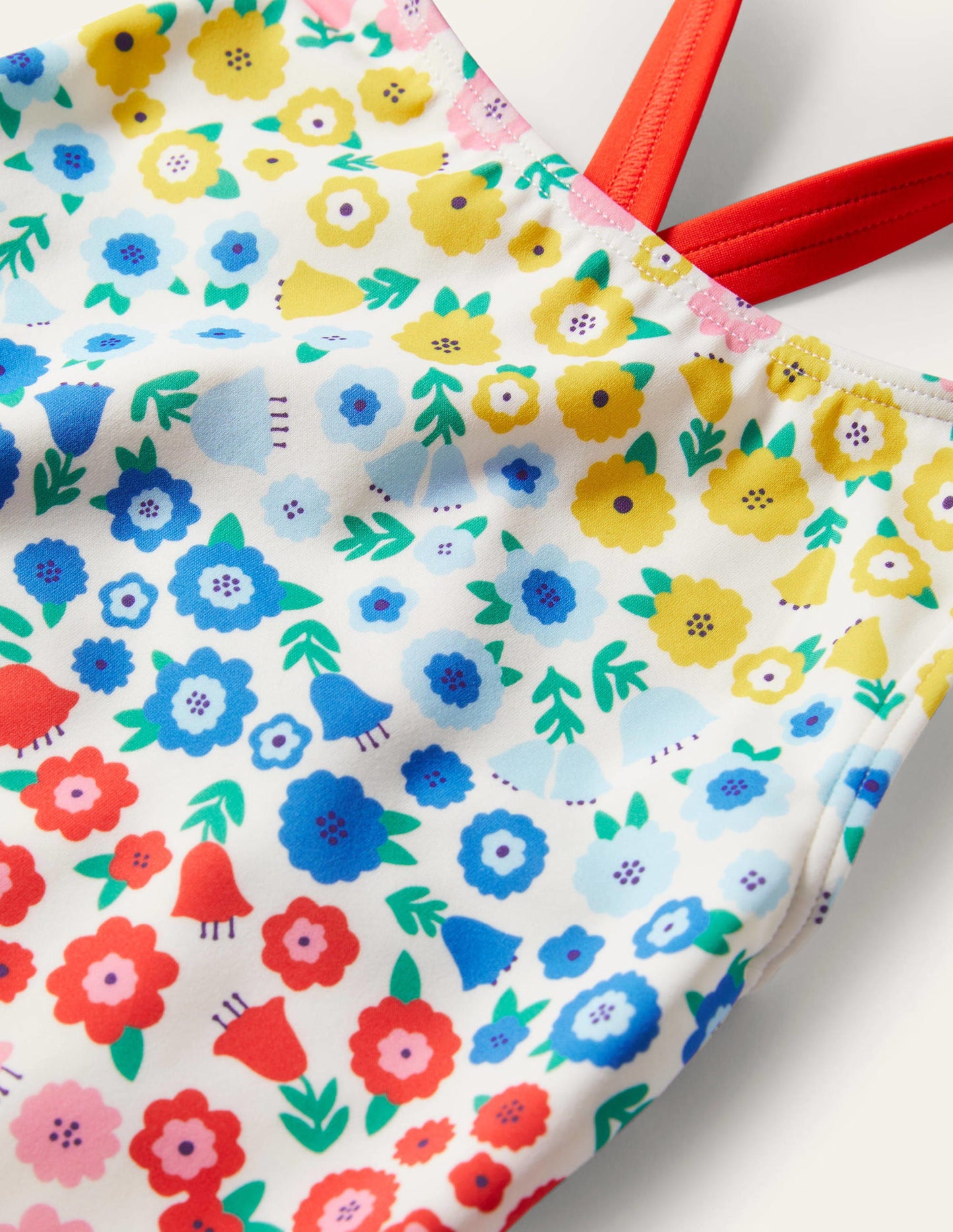 Maillot de bain imprimé croisé dans le dos-Rayé floral multi