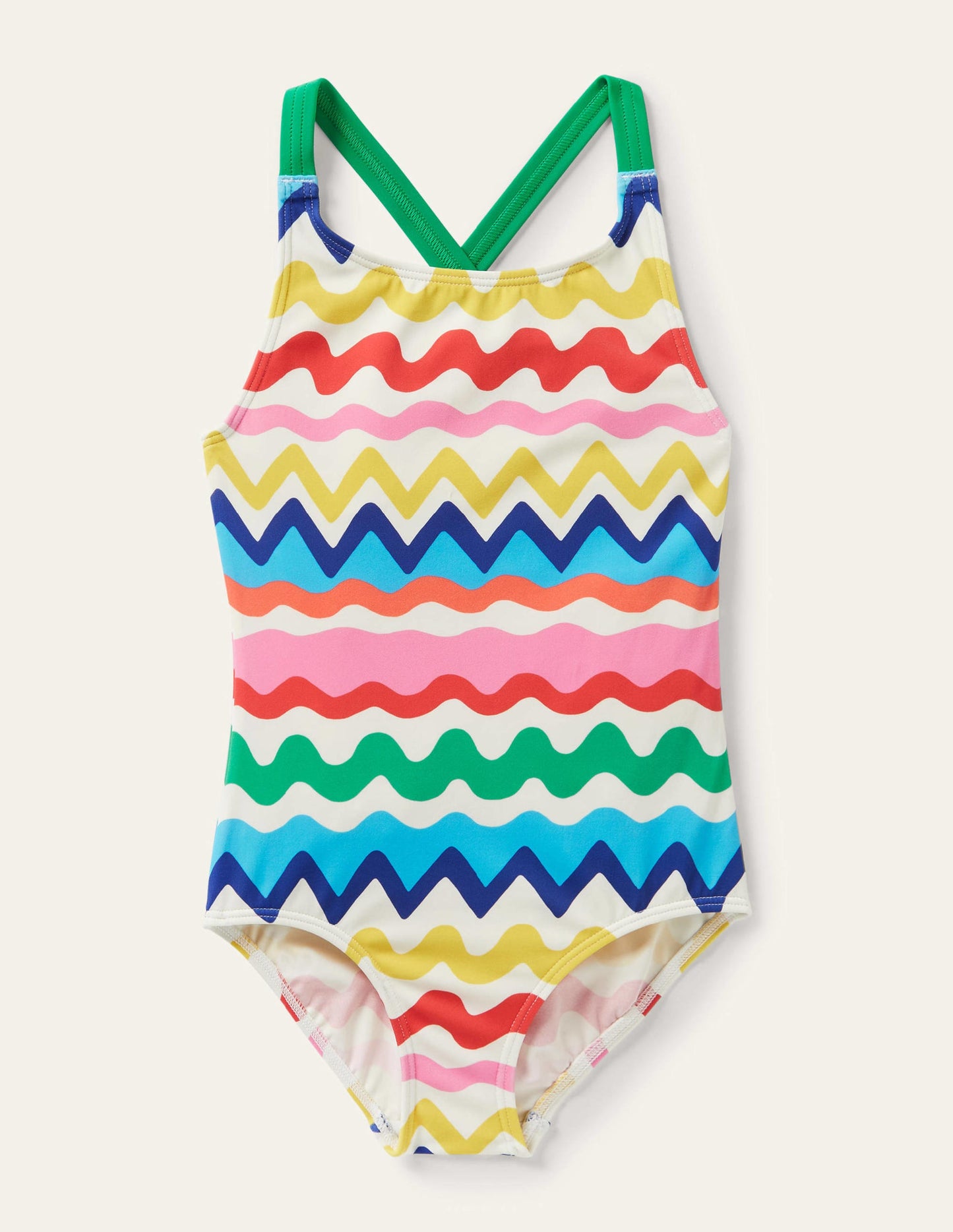 Maillot de bain imprimé croisé dans le dos-Multi Ric Rac Stripe