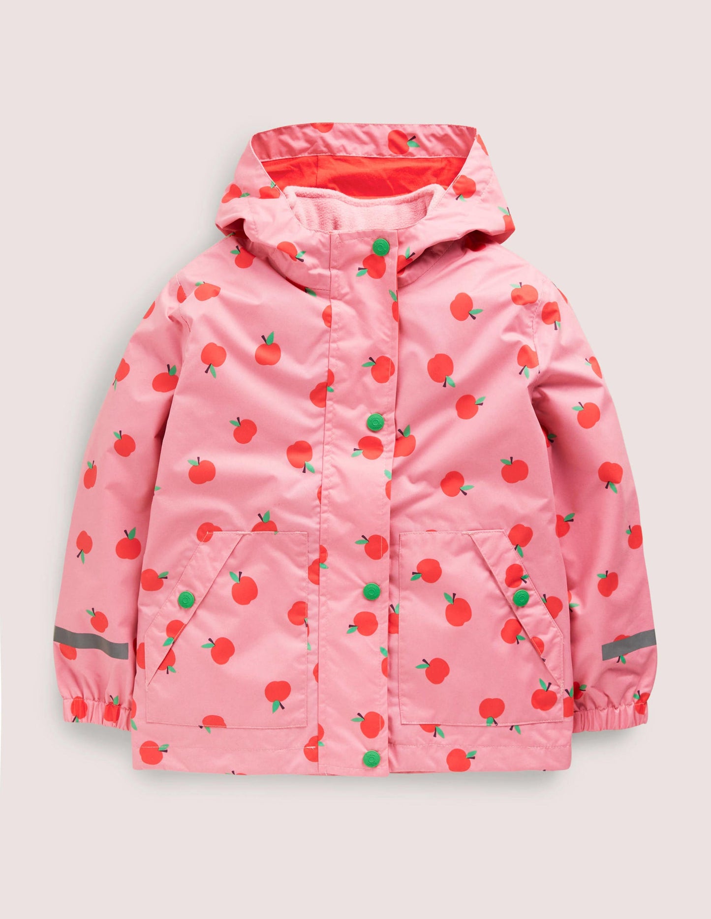 Pink Apple Print Waterproof Jacket-Kirschblütenrosa, Äpfel