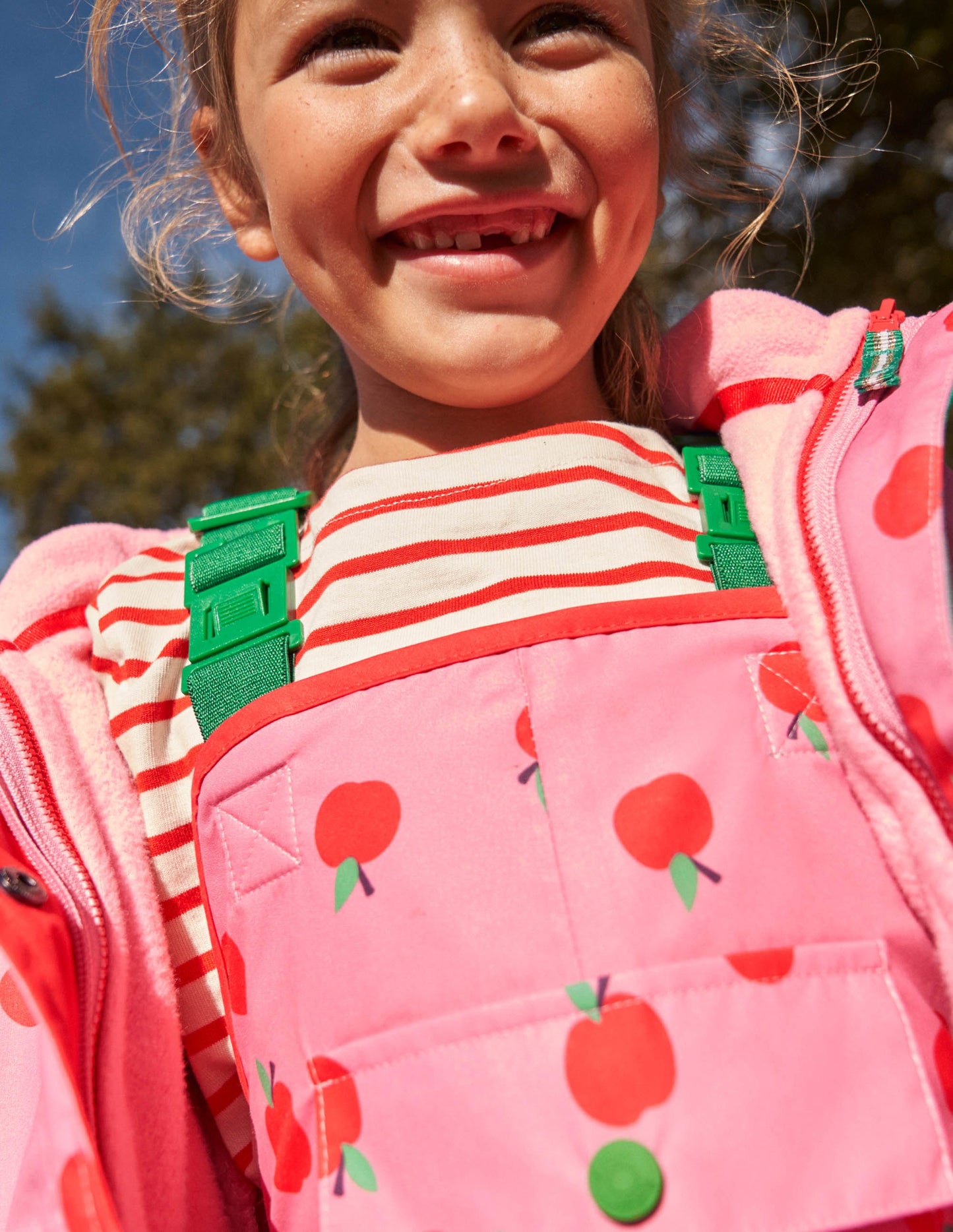 Pink Apple Print Waterproof Jacket-Kirschblütenrosa, Äpfel