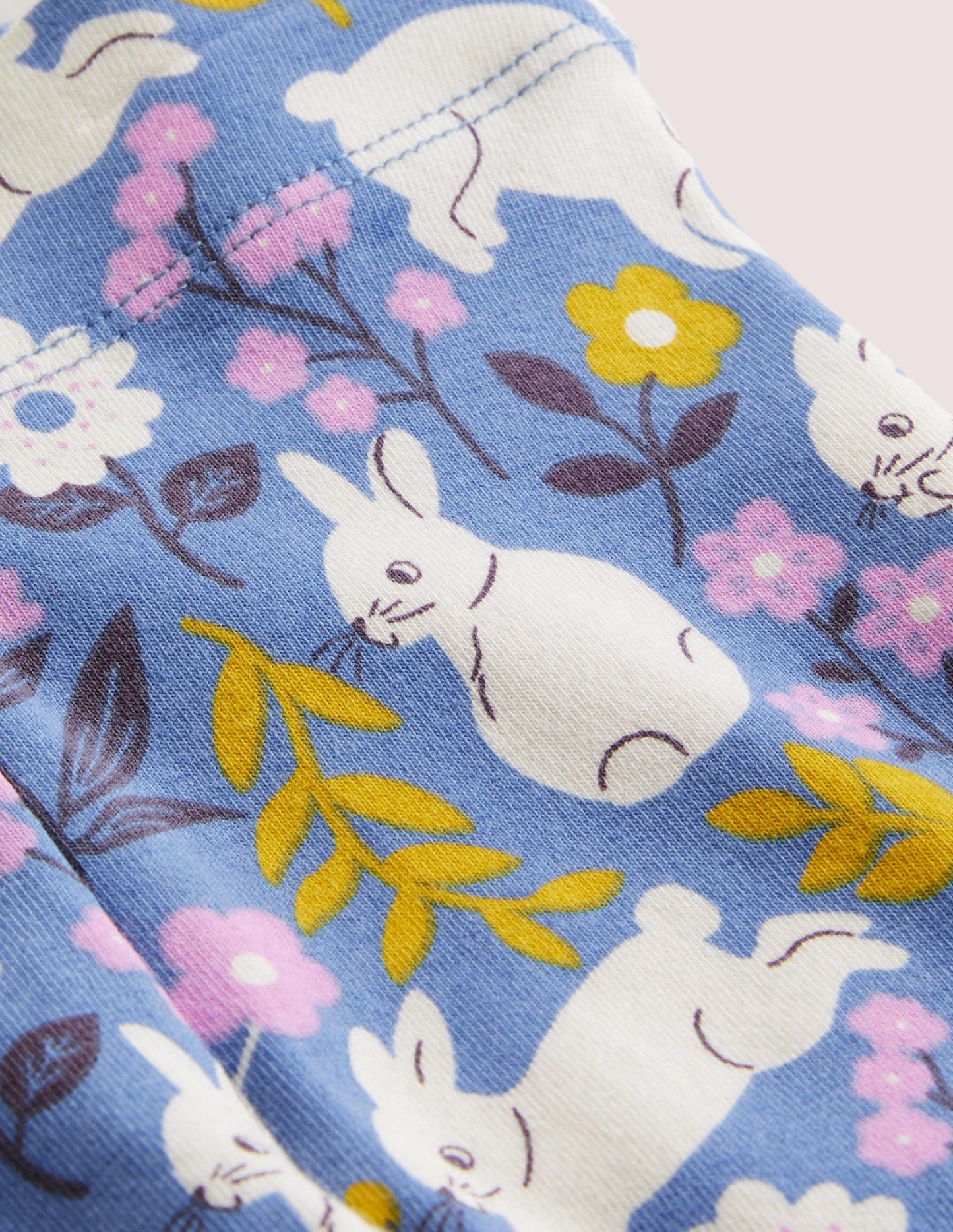 Baby-Leggings-Rivierablau, Häschen im Feld