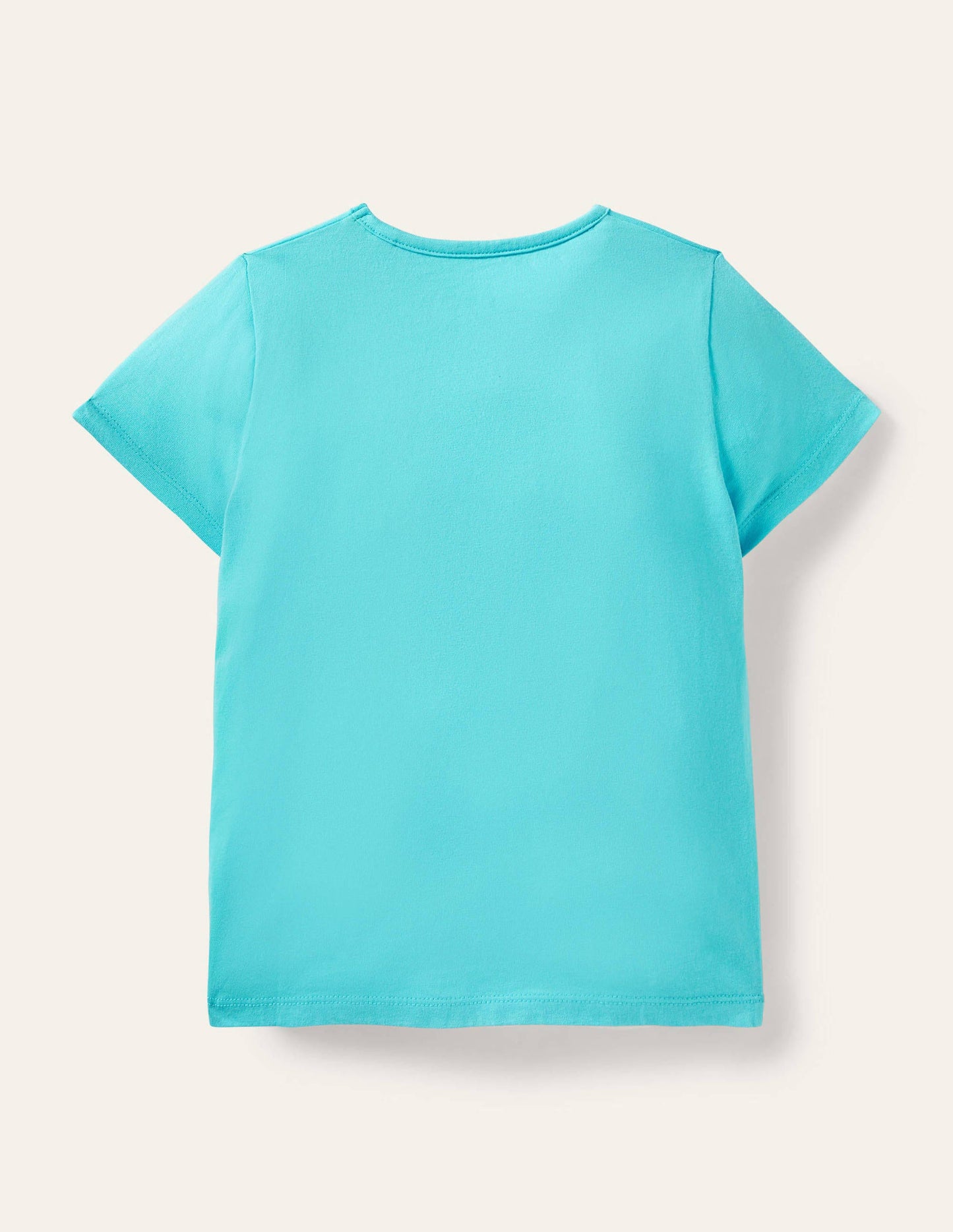 Kurzärmliges T-Shirt mit Applikation-Türkis, Surfende Katzen