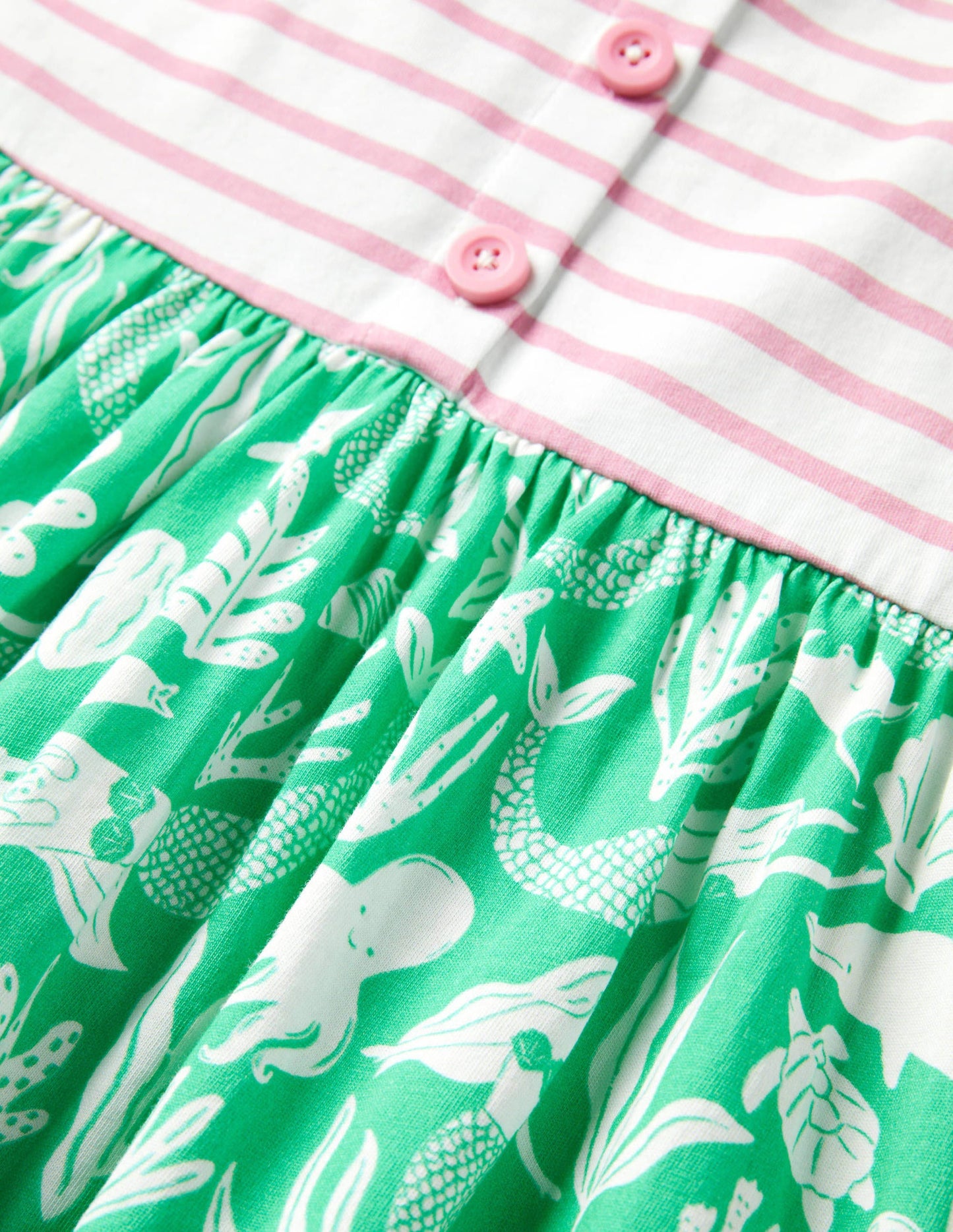 Robe nouée aux épaules à motif pêle-mêle-Sirène vert tropical