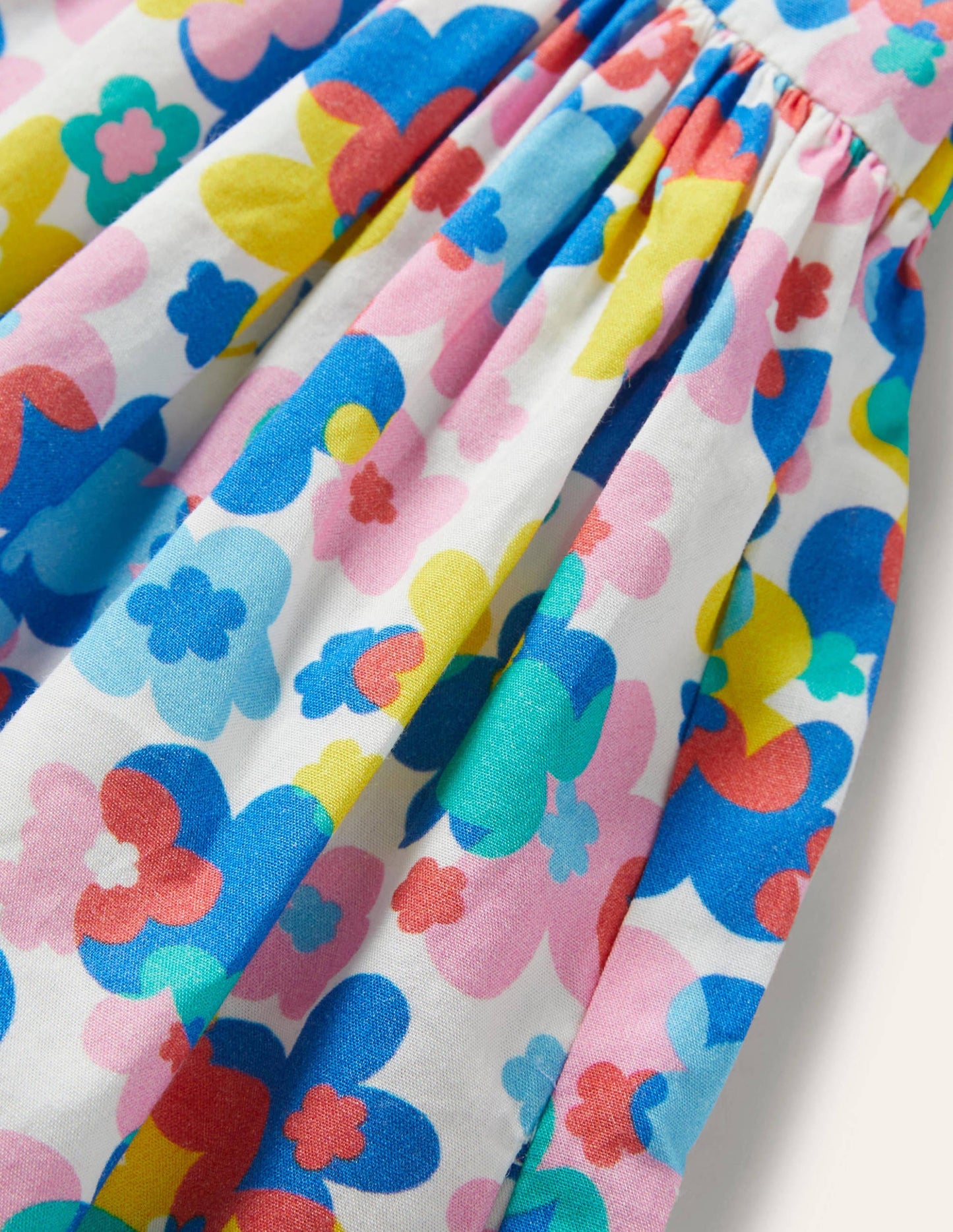 Gemustertes Kleid mit Rüschenärmeln-Bunt, Fröhliches Blumenmuster