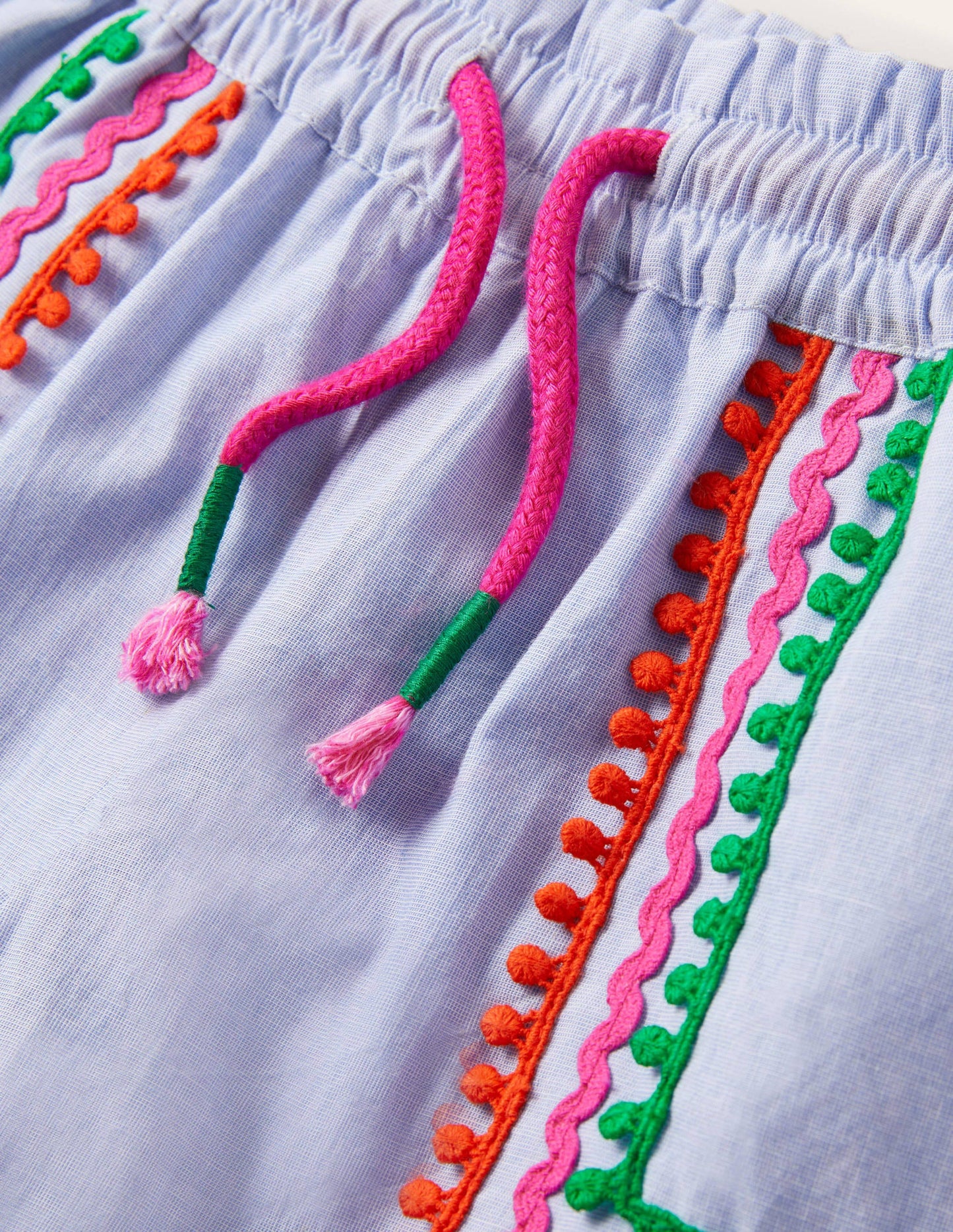 Short à pampilles-Chambray