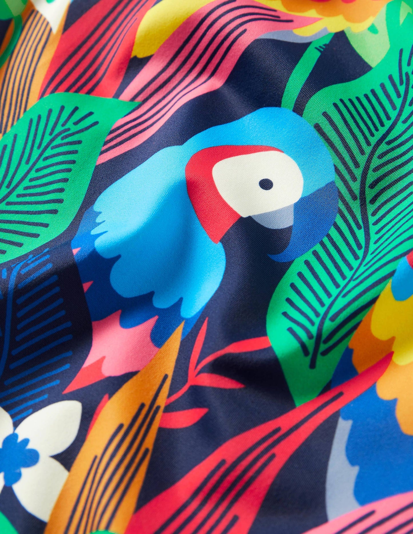 Maillot de bain imprimé croisé dans le dos-Forêt tropicale arc-en-ciel multi