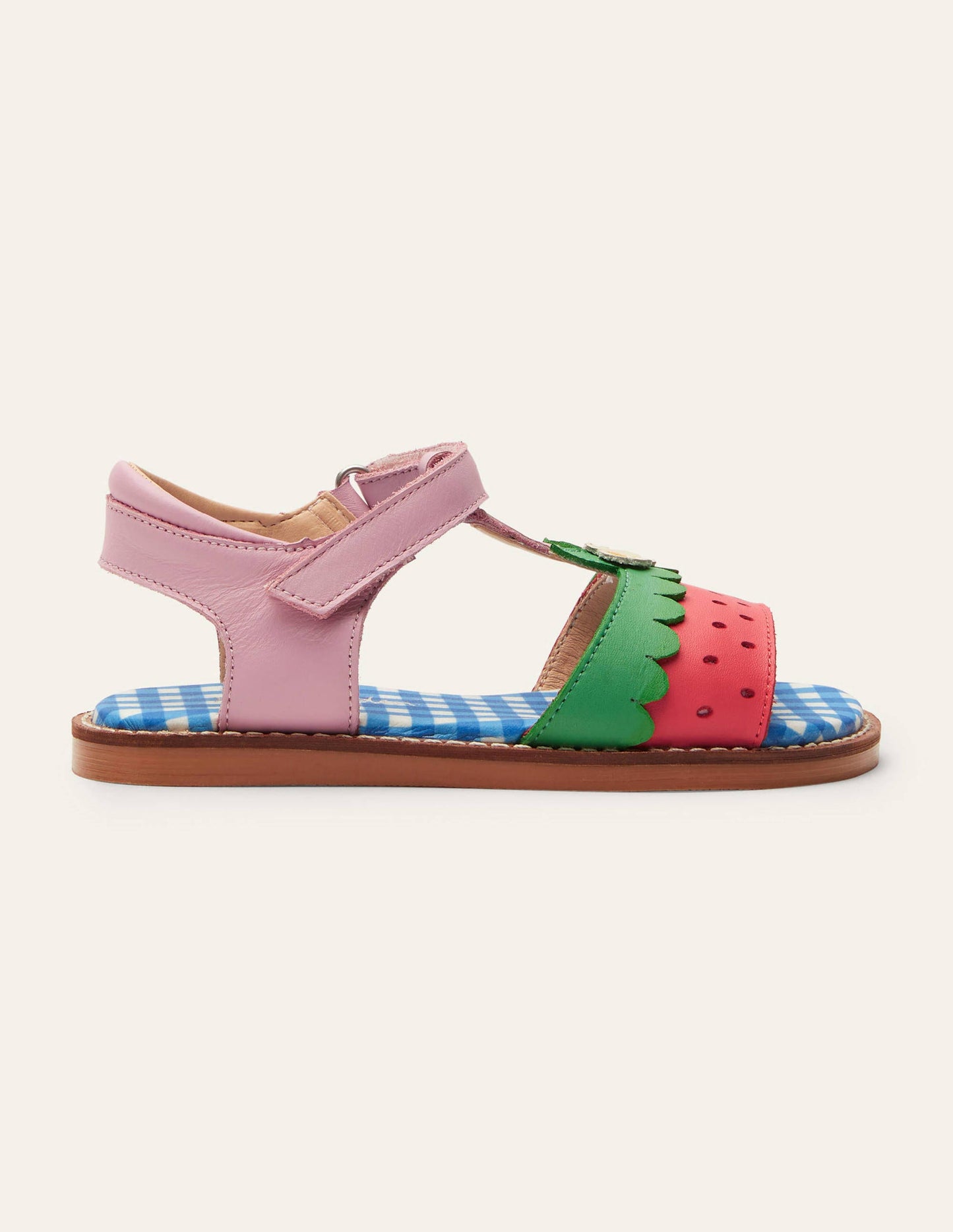 Gepolsterte Ledersandalen-Erdbeere