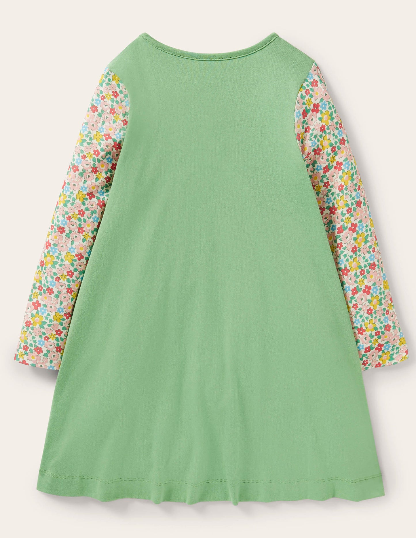 Langärmliges Kleid mit Applikation-Aloe-Vera-Grün, Meerschweinchen