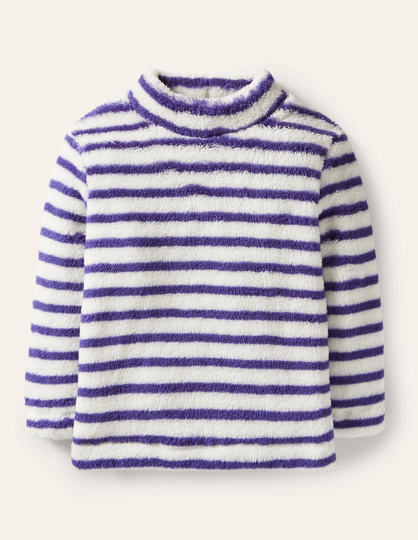 Cosy Funnel Neck Top-Starboard Blue/ Ivory