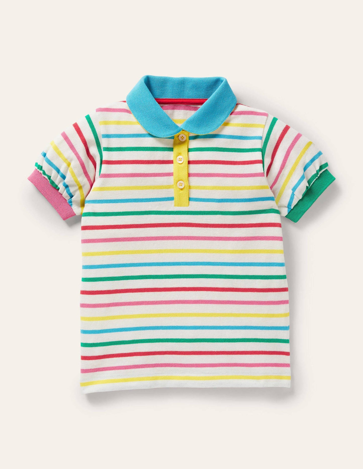 Stripy Polo Top-Multi Stripe