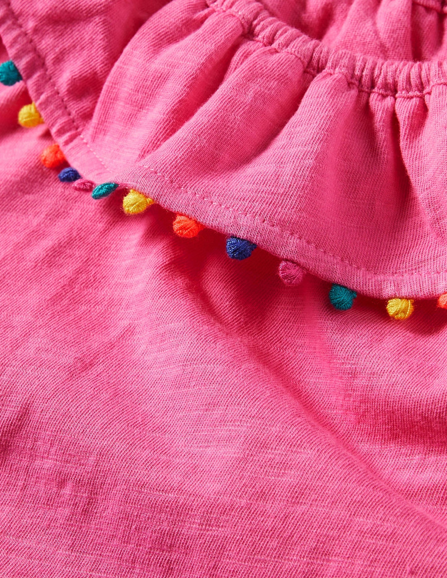 Débardeur Charlie en jersey à pompons-Rose glace à la fraise